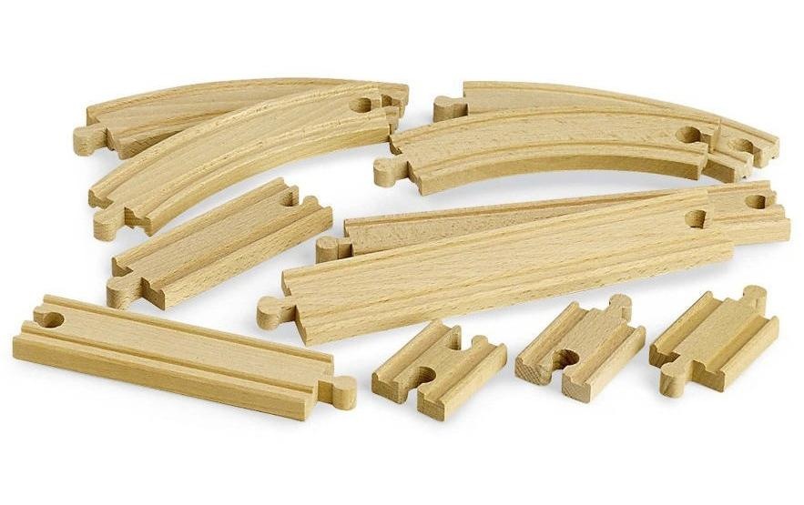 Image of BRIO Gleis-Ergänzungs-Set "Brio WORLD Kleines Schienensortiment" aus Holz