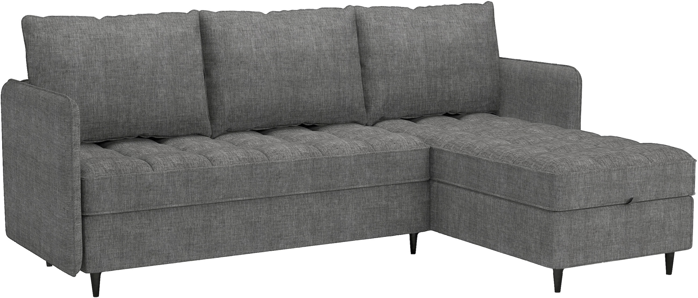 Dorel Home Ecksofa »LINDHUS, L-Form, 4 verschiedene Stellvarianten, Lounge-Sofa,«, Wohnlandschaft, mit Recamiere, grosser Bettkasten, Cord, Chenille