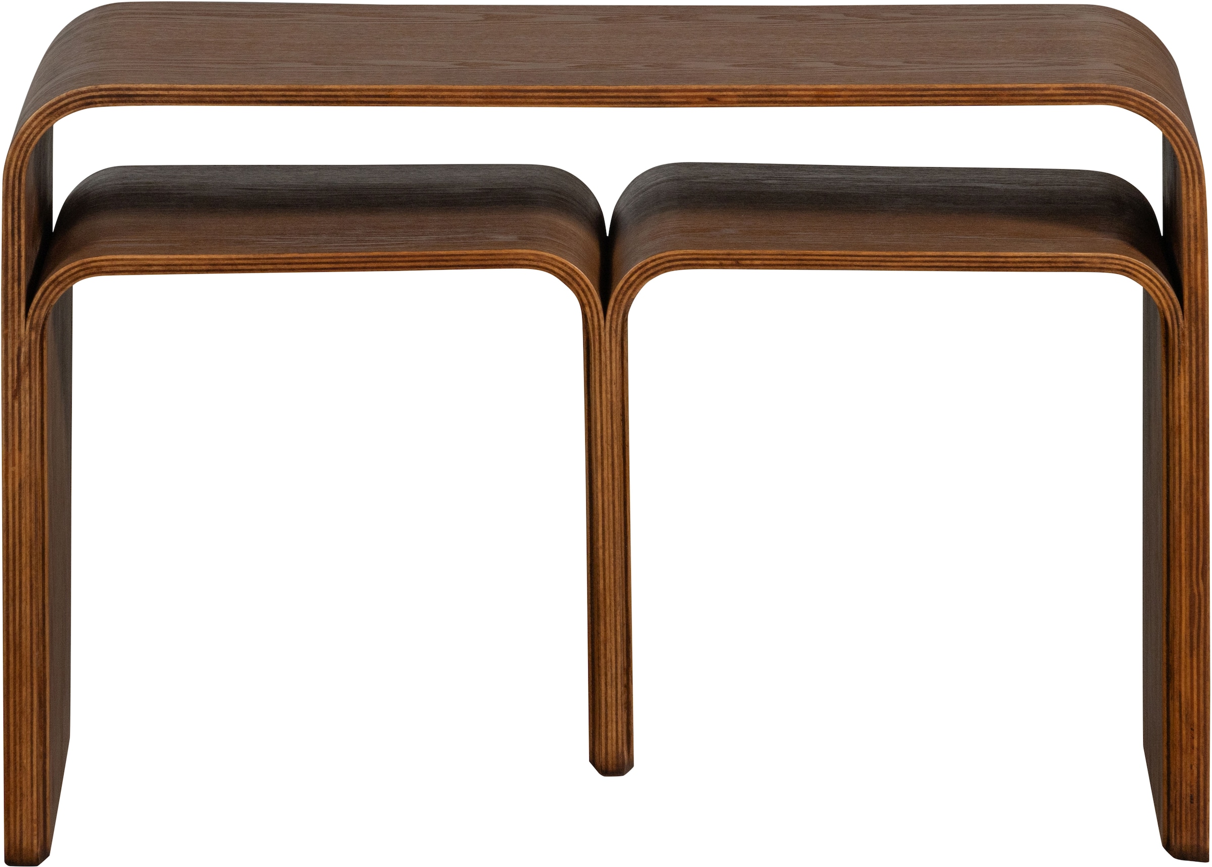 WOOOD Beistelltisch »Frey Plywood mit abgerundeten Ecken multifunktional H40 x B60 x T32 cm« Tragkraft 150 kg, auch seitlich aufstellbar, vollständig montiert