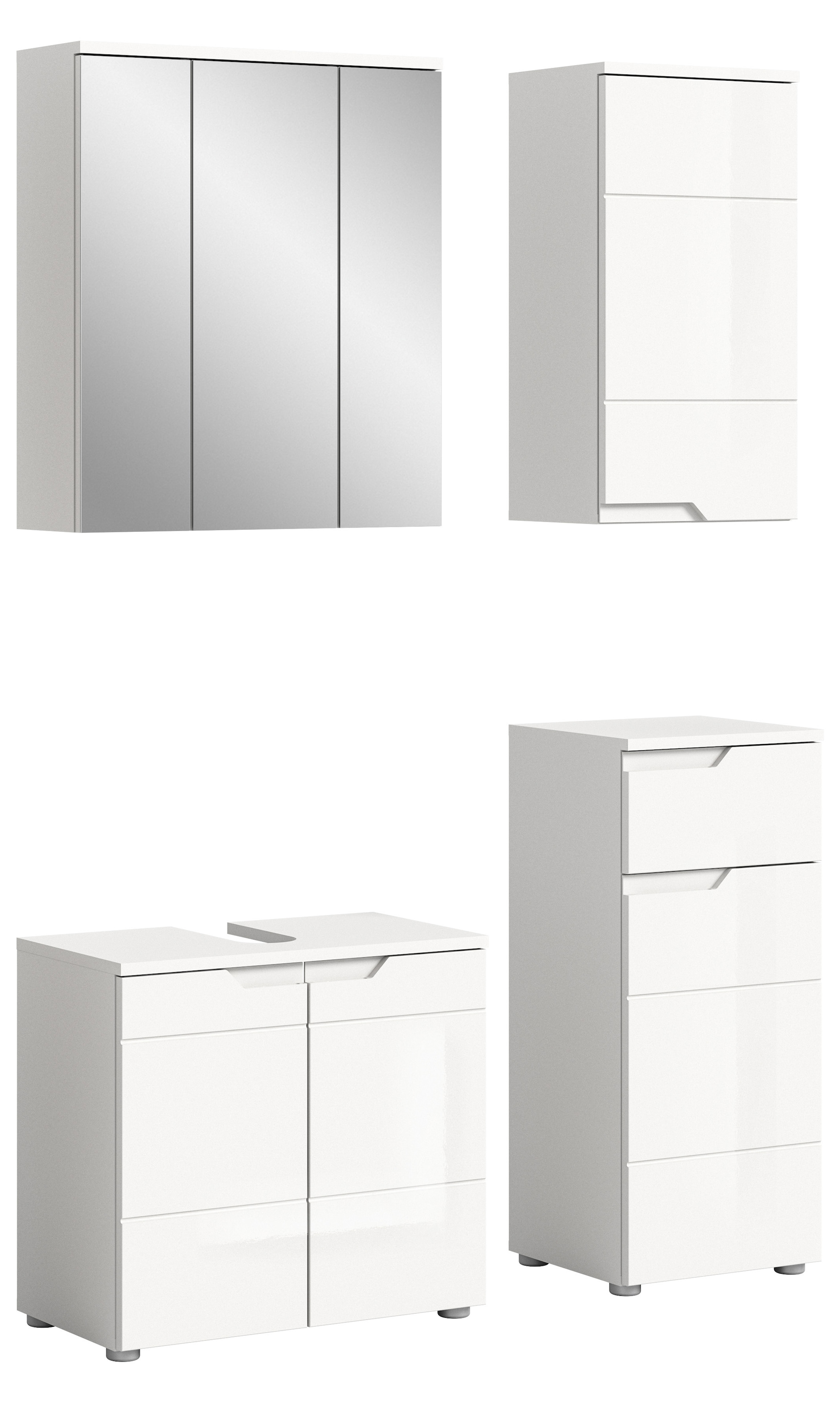 Image of welltime Badmöbel-Set "CAPRI, 4-teilig, mit eingefasster Griffmulde, bestehend aus:"