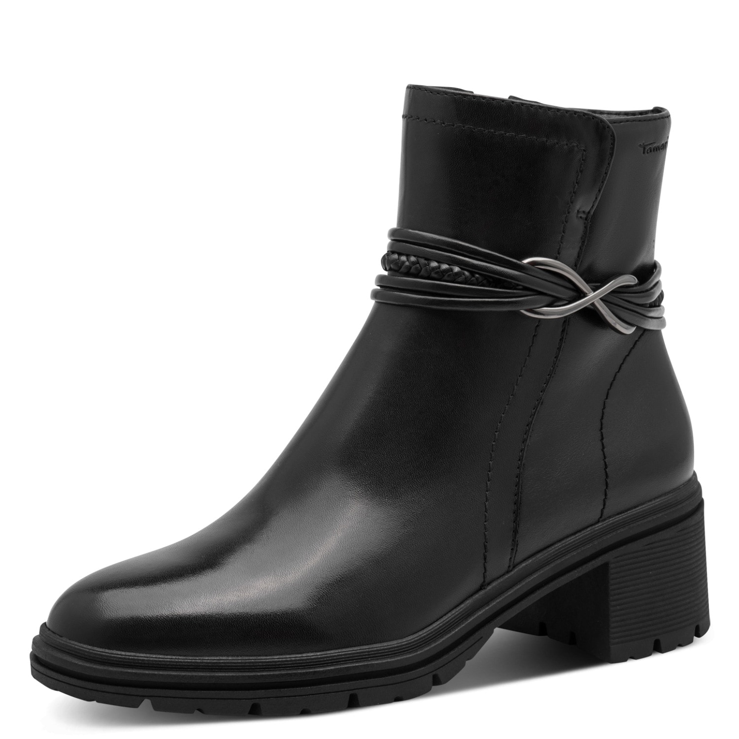 Image of Tamaris Stiefelette Blockabsatz, Boots mit Zierriemen und Schmuckelement