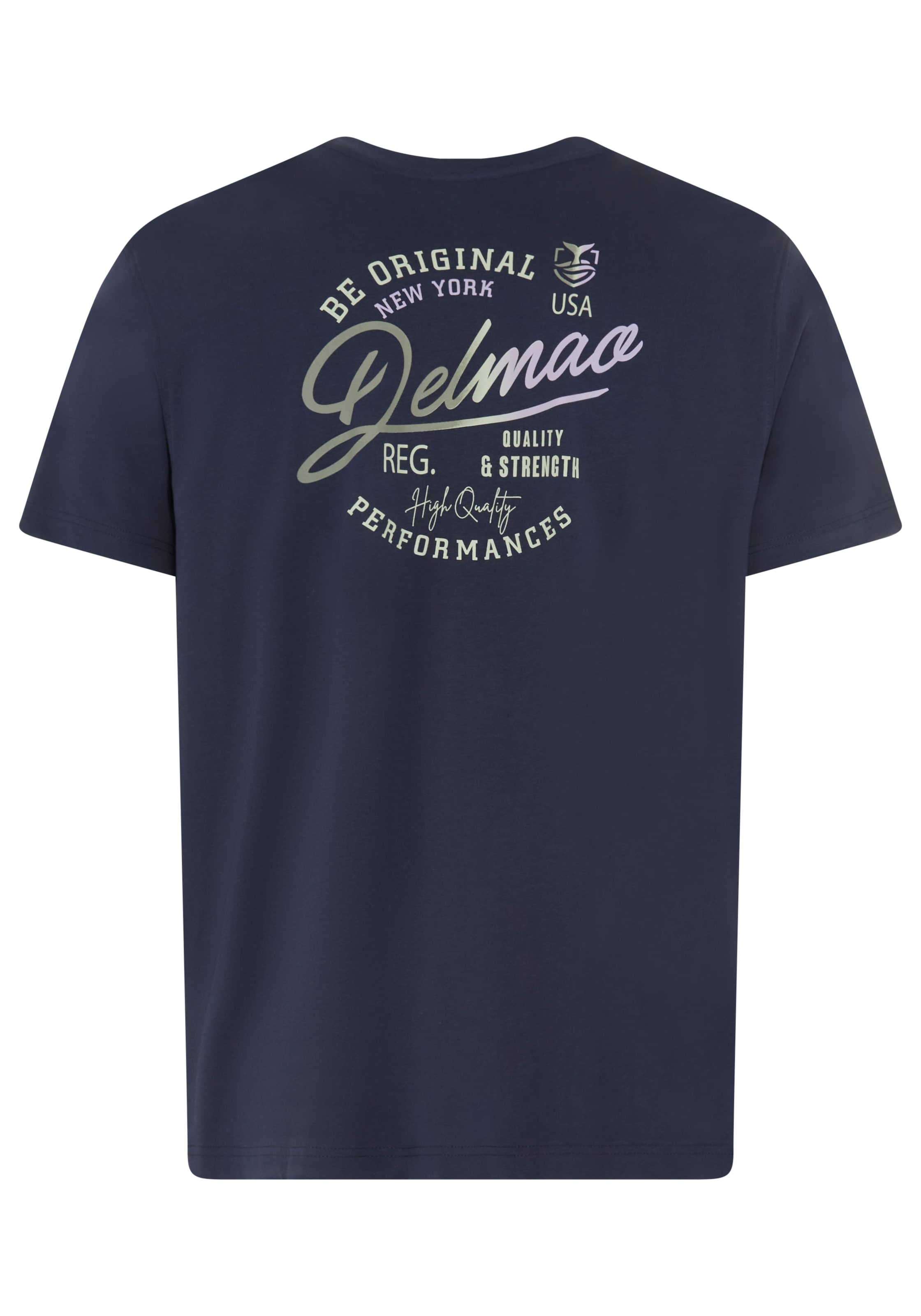 DELMAO Shirt à col rond »Neue Kollektion!« casual Stil, Kurzarm, normale Passform, mit Print-Applikation