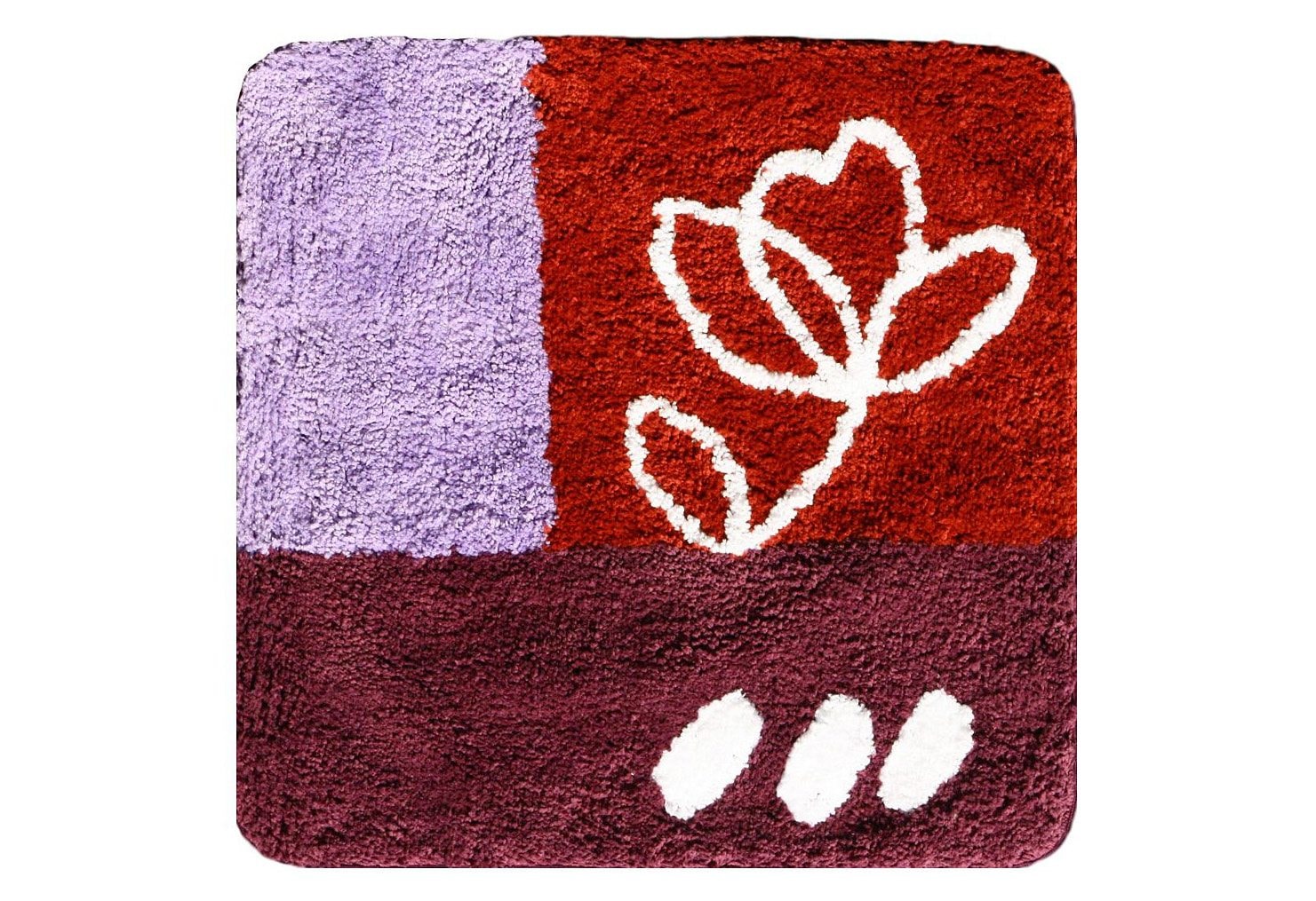 KiNZLER Badematte »Gedinne«, rutschhemmend beschichtet, fussbodenheizungsgeeignet, Badteppich, rund, modernes florales Patchwork Design, waschbar