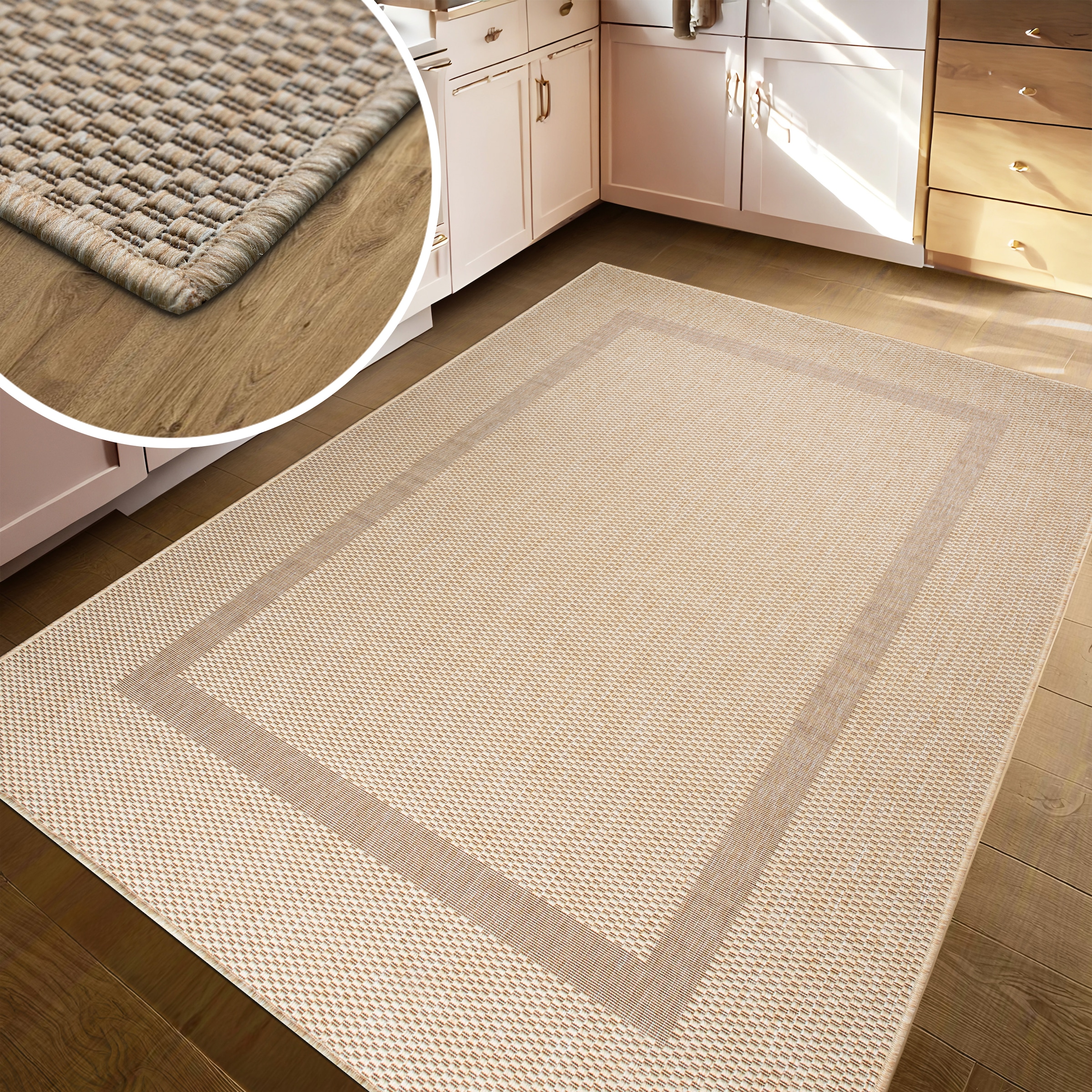 GOODproduct Teppich »Venedig Bordüre auch als Läufer erhältlich« rechteckig 3 mm Höhe In- und Outdoor geeignet, Sisal-Optik, Wetterfest & UV-beständig