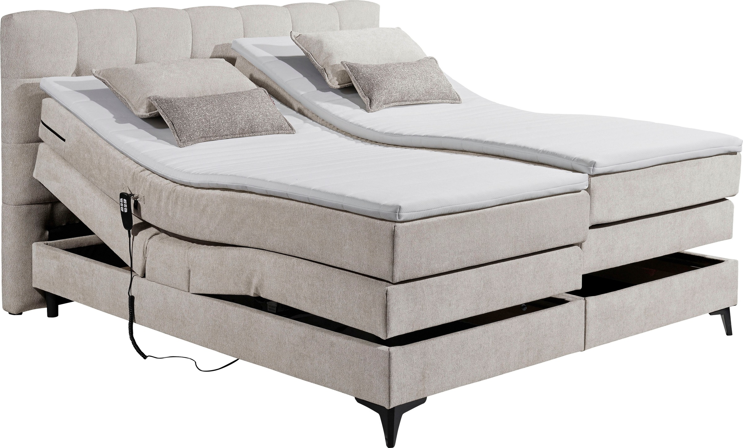 ED EXCITING DESIGN Lit boxspring »Atlas 180x200cm, elektrisch verstellbar« incl. surmatelas, matelas à 7 zones, réglable électriquement