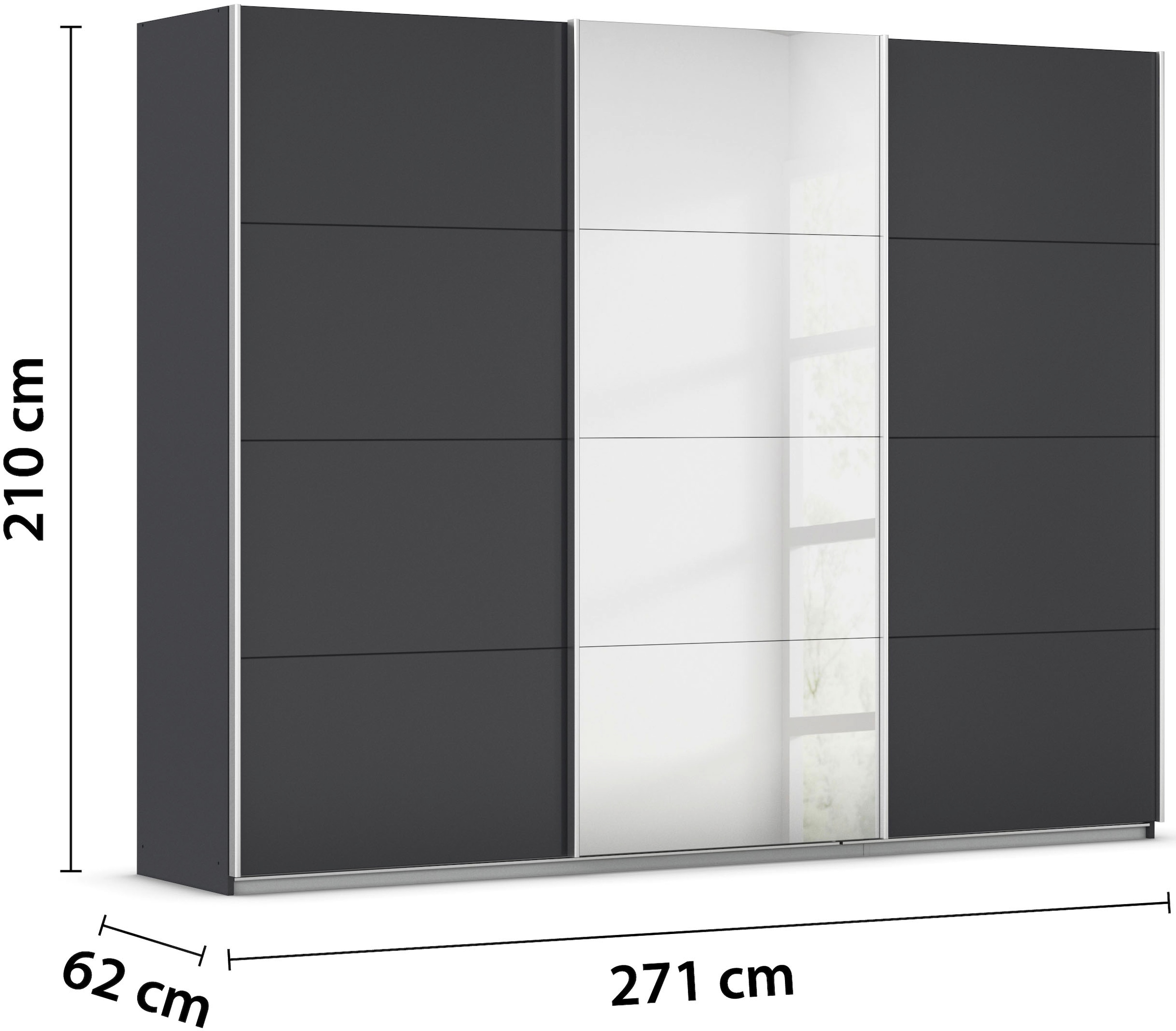rauch Schwebetürenschrank »Kleiderschrank Schrank Garderobe Wäscheschrank TOMA«, inkl. Regaleinsatz sowie zusätzlichen Einlegeböden MADE IN GERMANY