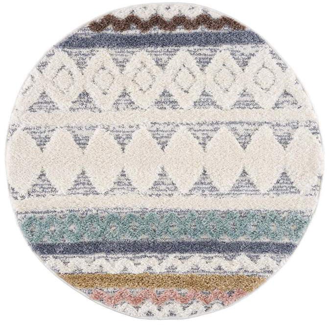 Carpet City Hochflor-Teppich »Focus 3013«, rund, 20 mm Höhe, Boho-Teppich, Hochtief-Muster/ 3D-Effekt, für Wohnzimmer, Schlafzimmer