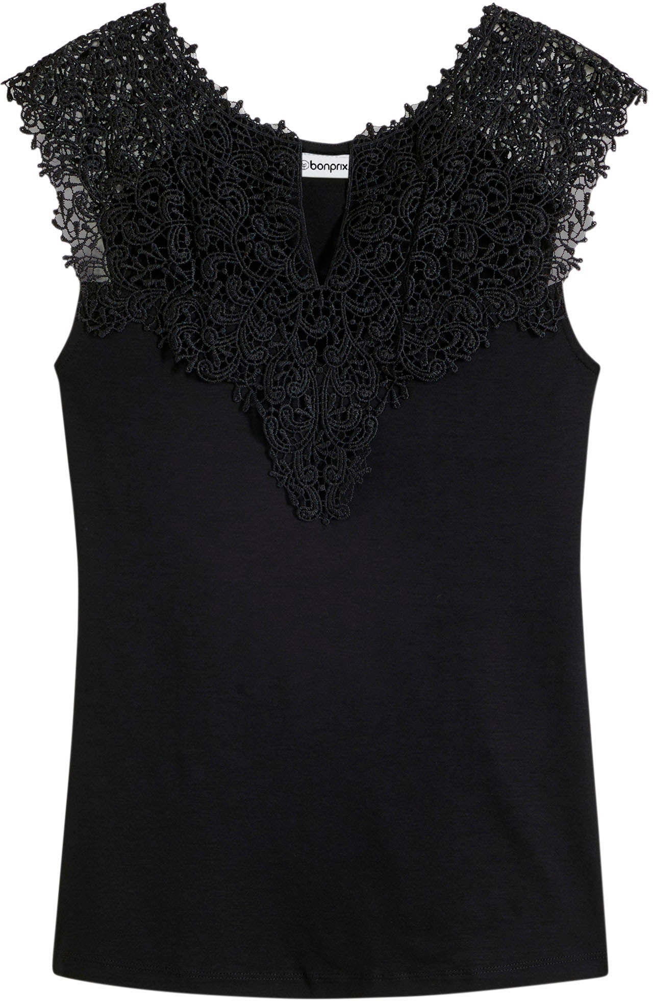 bonprix Haut de chemise »Top aus fliessendem Viskose-Mix« figurenbetonte Passform, ärmelloses Design, eleganter Stil