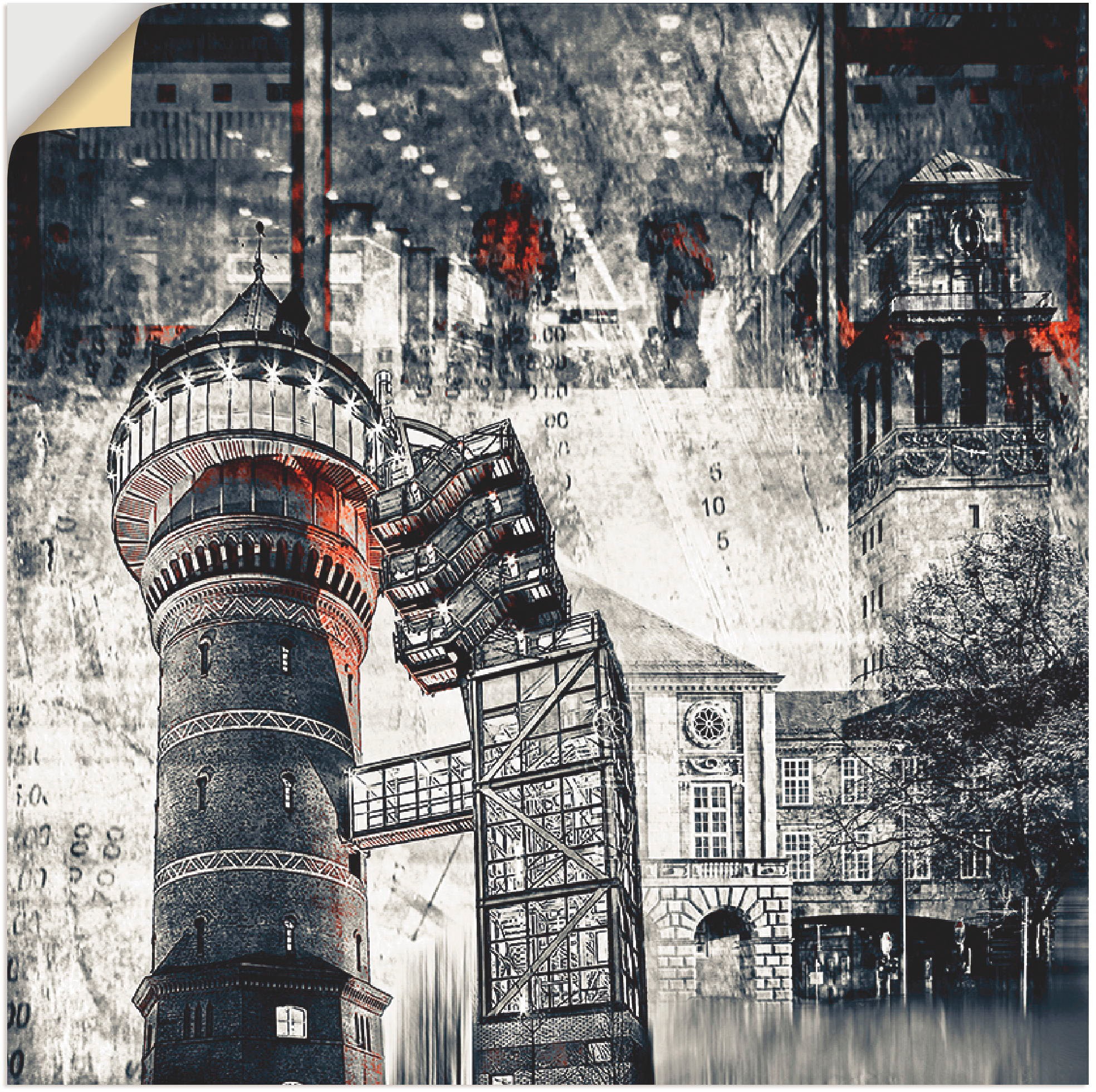 Image of Artland Wandbild »Mülheim an der Ruhr - Stadtcollage 01«, Architektonische Elemente, (1 St.), in vielen Grössen & Produktarten -Leinwandbild, Poster, Wandaufkleber / Wandtattoo auch für Badezimmer geeignet bei Ackermann Versand Schweiz