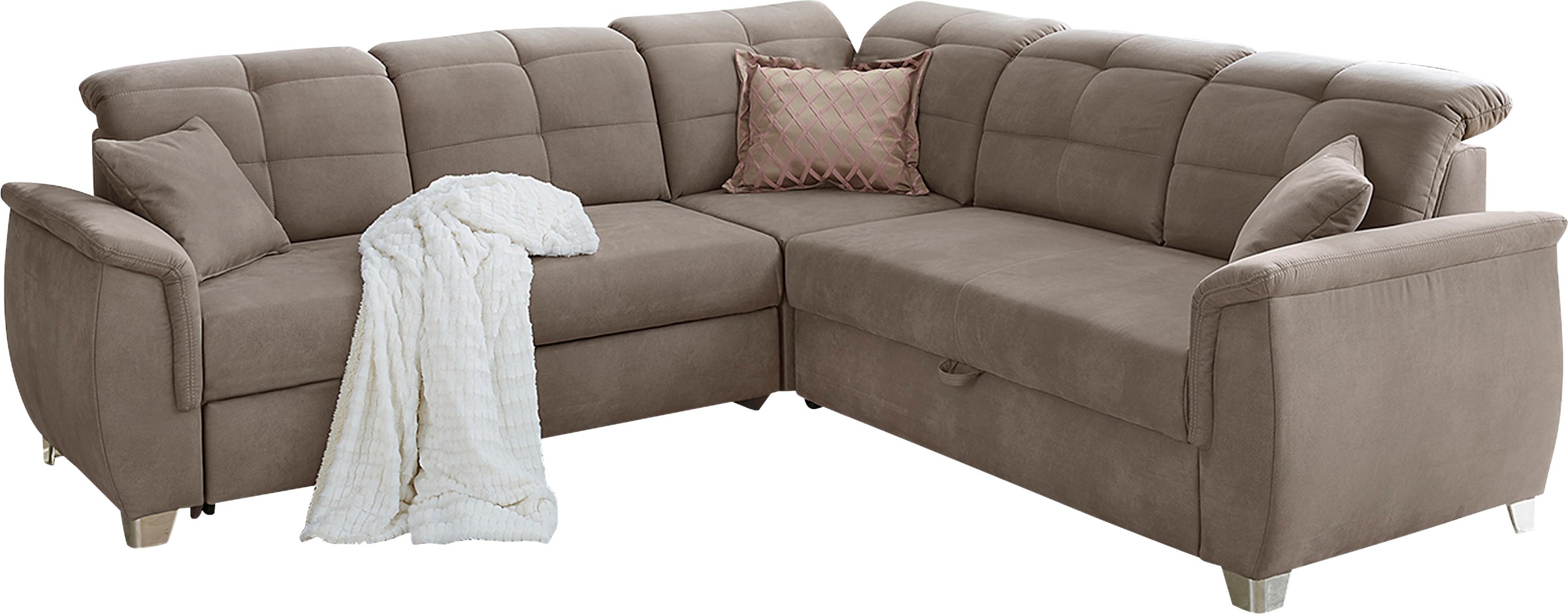 Image of Jockenhöfer Gruppe Ecksofa, mit 6 individuell, verstellbaren Kopfteilen, Gästebett- und Relaxfunktion, Nosagfederung bei Ackermann Versand Schweiz