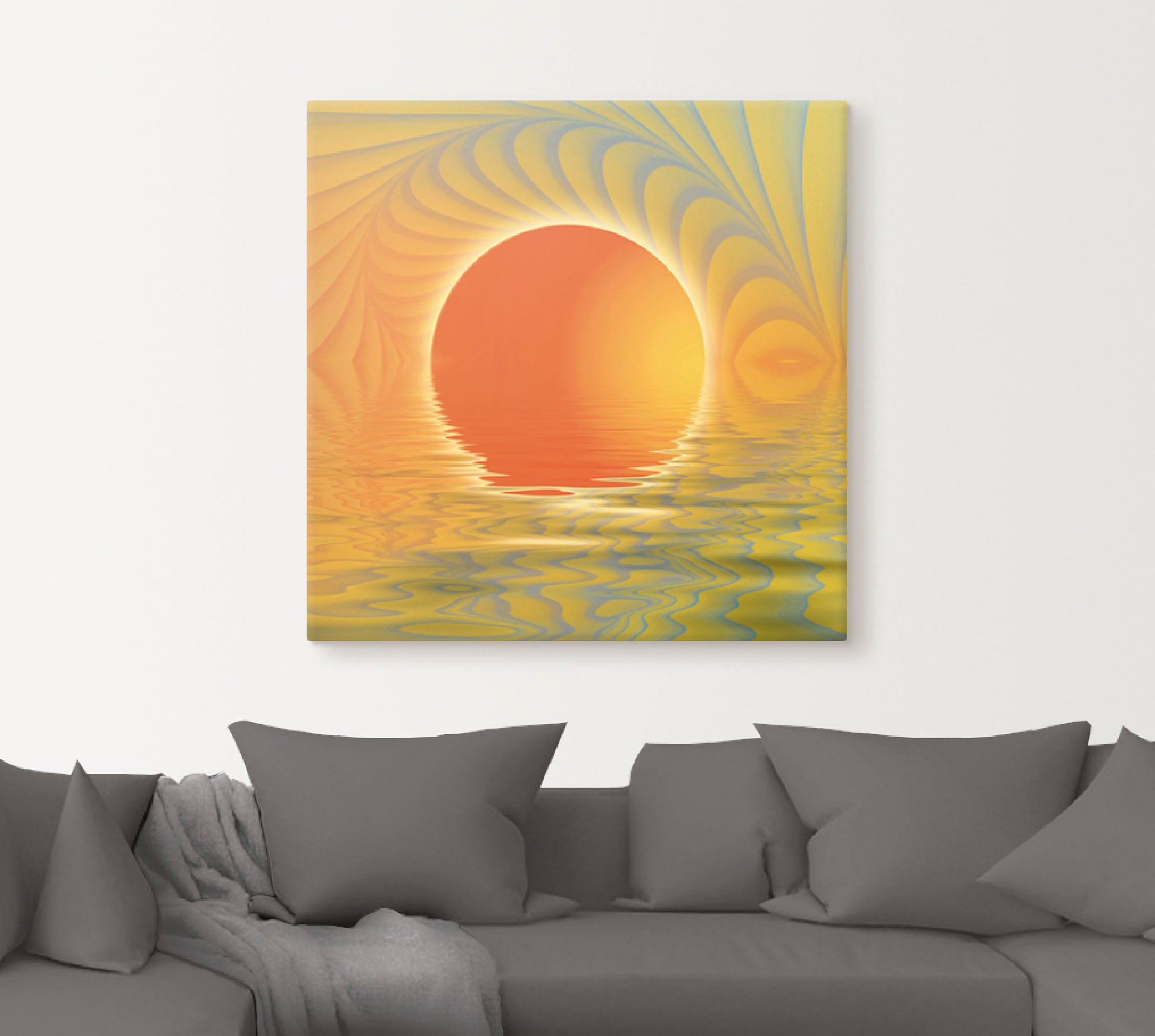 Artland Tableau sur toile »Abstrakter Sonnenuntergang« 1 cuis tlg. auf Holzrahmen gespannt