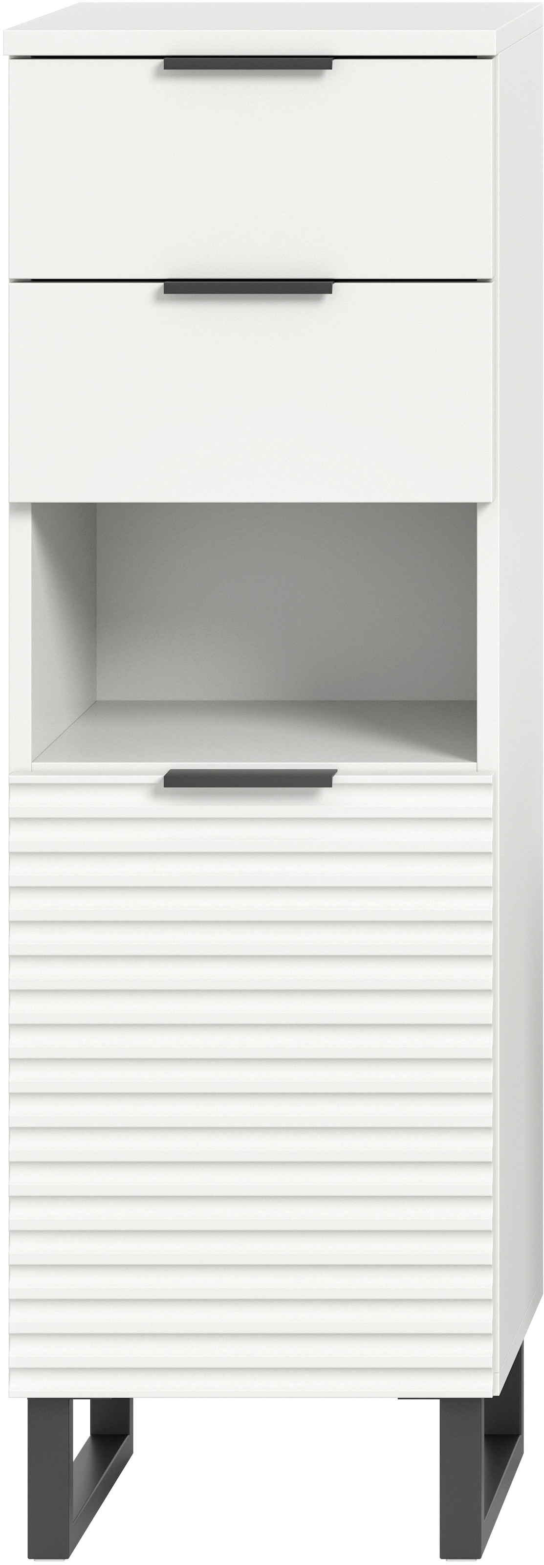 welltime Unterschrank »Litica, Höhe 110 cm, 2 Schubkästen, 1 Tür, 1 offenes Fach« Badschrank, Bad-Midischrank, Badezimmer, Bad-Möbel