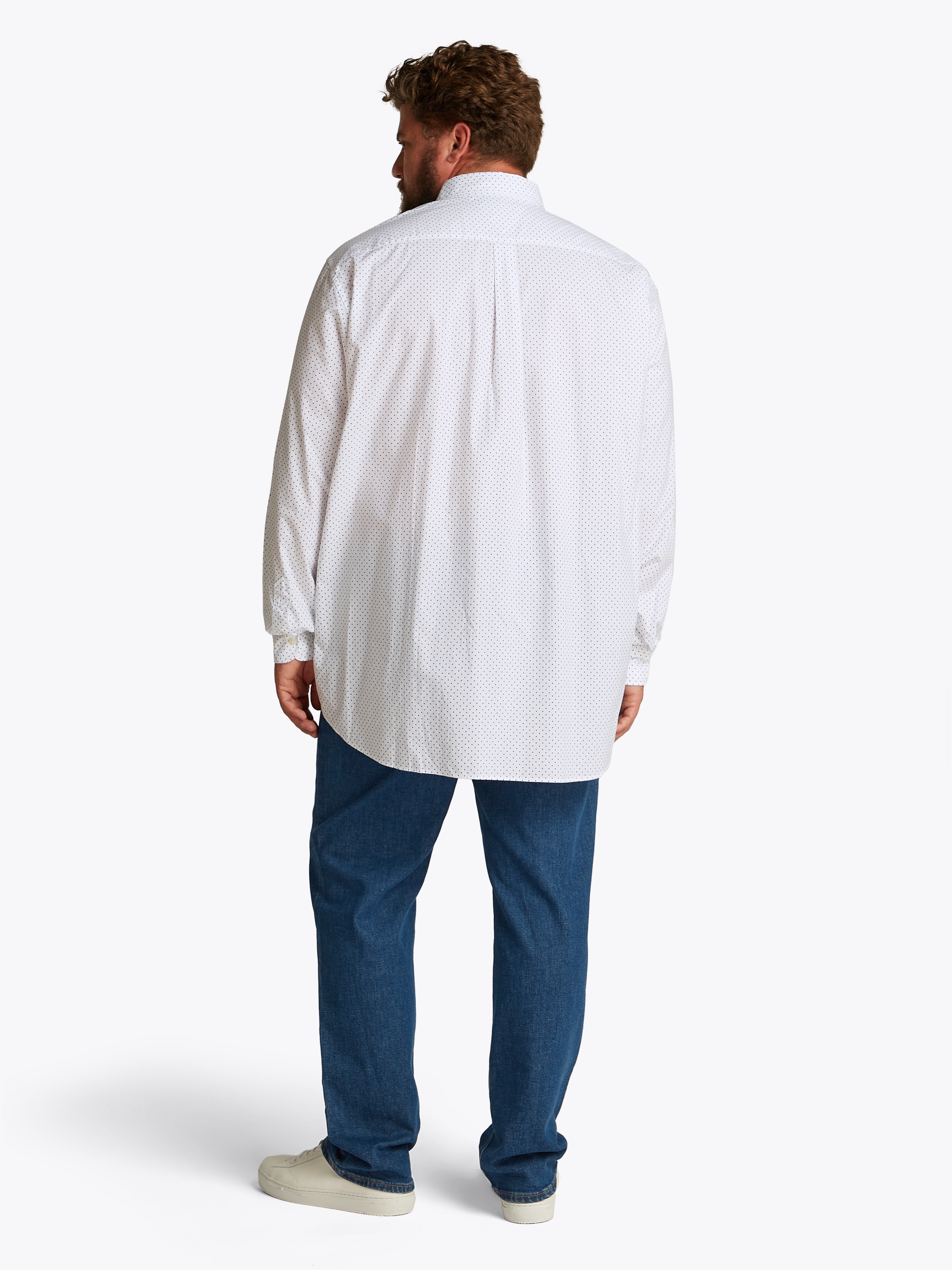 Tommy Hilfiger Big & Tall Langarmhemd »BT-FLEX POPLIN POLKA DOT S-B«, in Grossen Grössen, Logostickerei