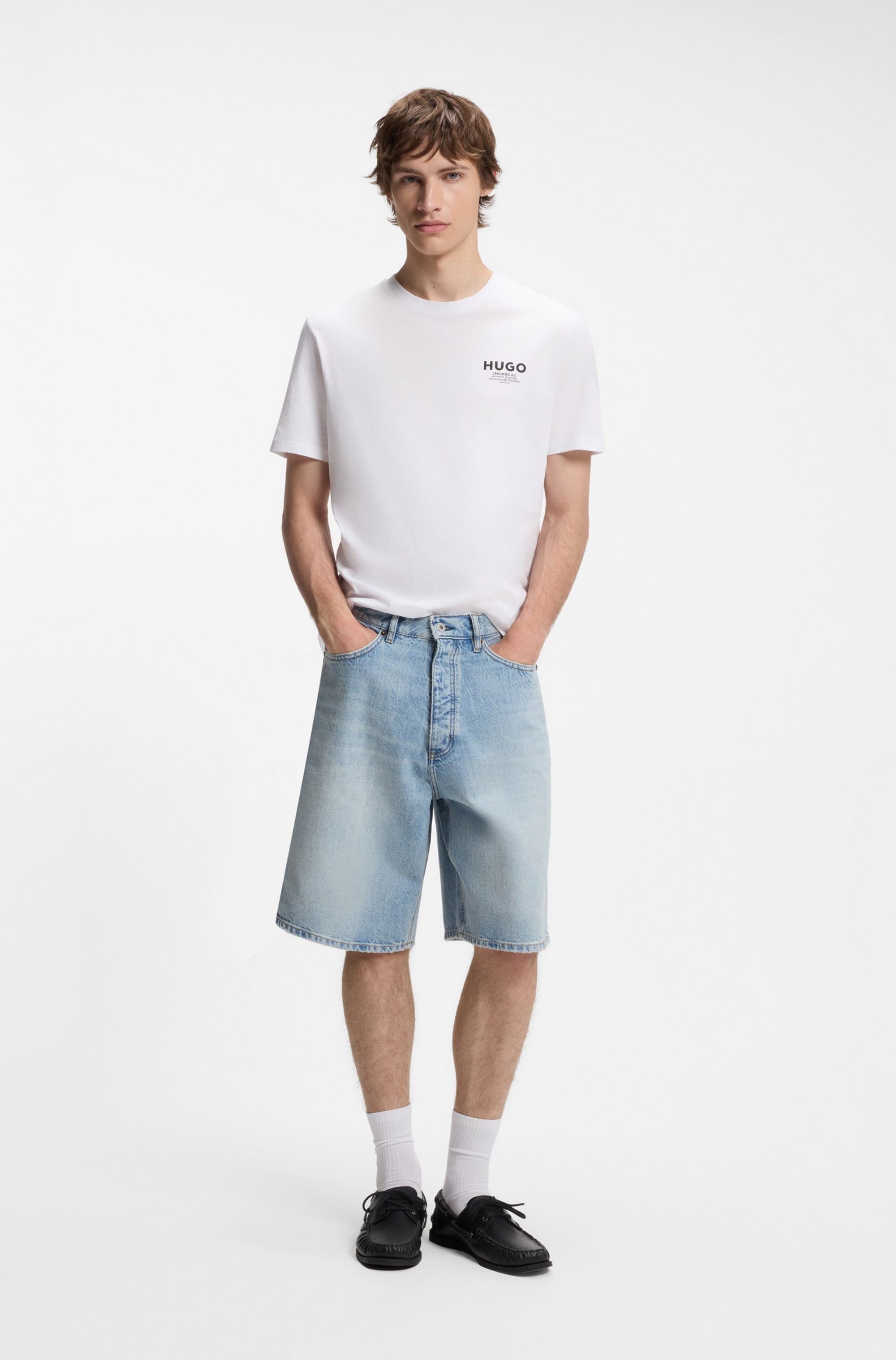 HUGO T-shirt »Nesptee« col rond, coupe régulière, coton pur