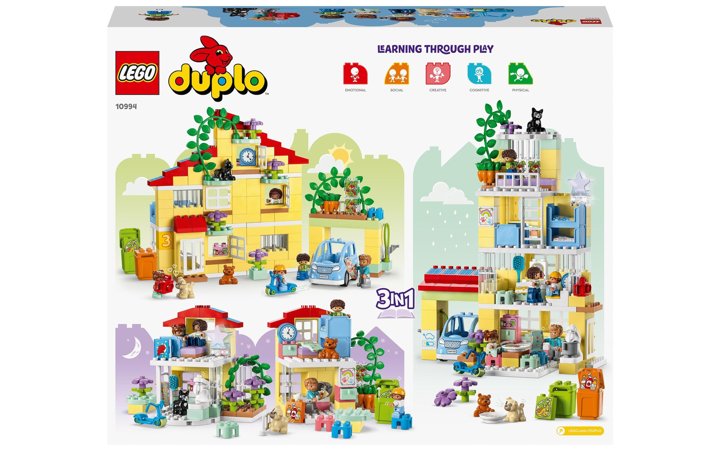 LEGO® Spielbausteine »DUPLO 3-in-1-Familienhaus 10«, (218 St.)