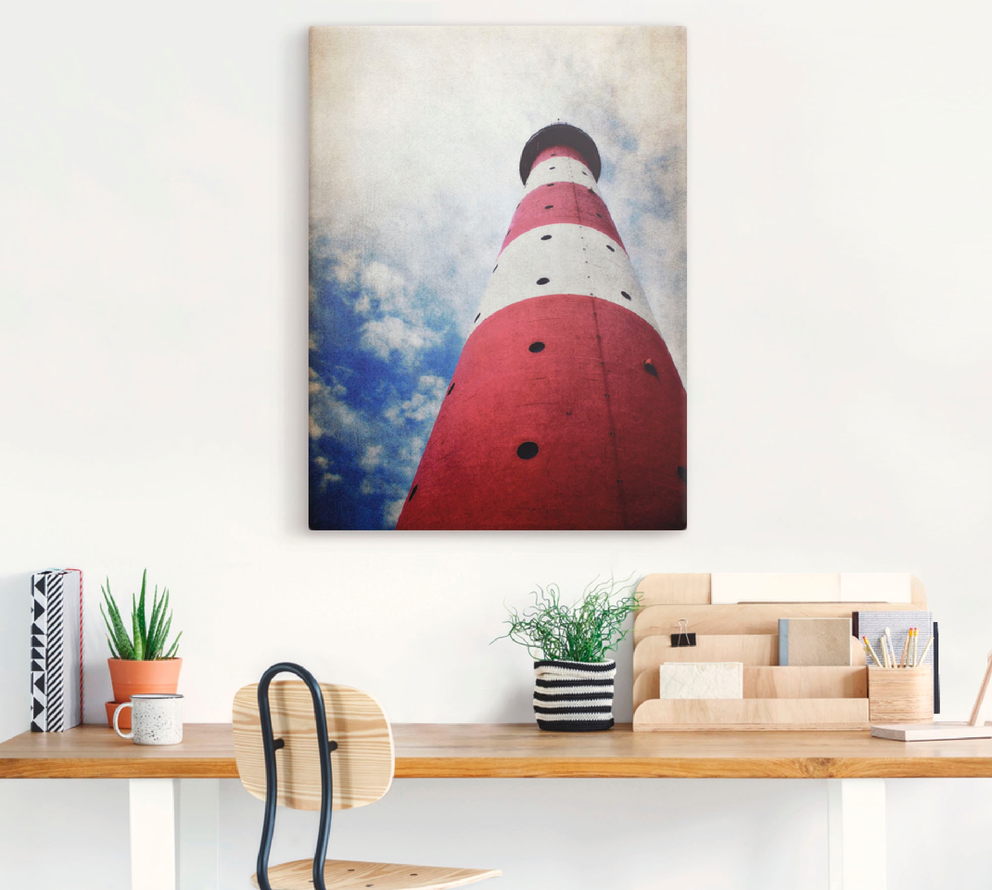 Artland Wandbild »Westerhever Leuchtturm«, Gebäude, (1 St.), als Leinwandbild, Wandaufkleber oder Poster in versch. Grössen