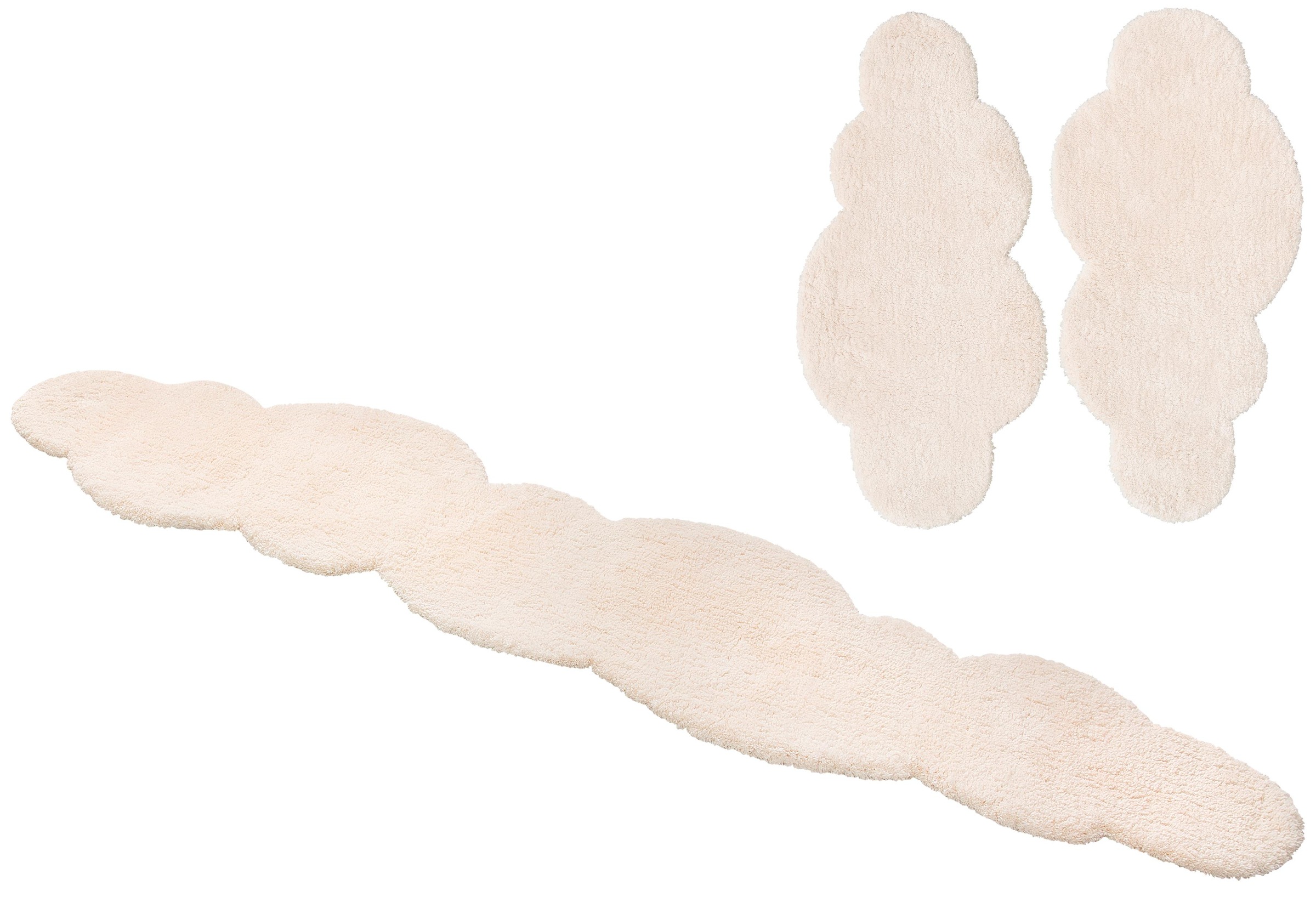 Image of my home Bettumrandung »Magong«, (3 tlg.), Wolkenform, besonders weich durch Microfaser, einfarbiger Bettvorleger, Läufer-Set für das Schlafzimmer bei Ackermann Versand Schweiz