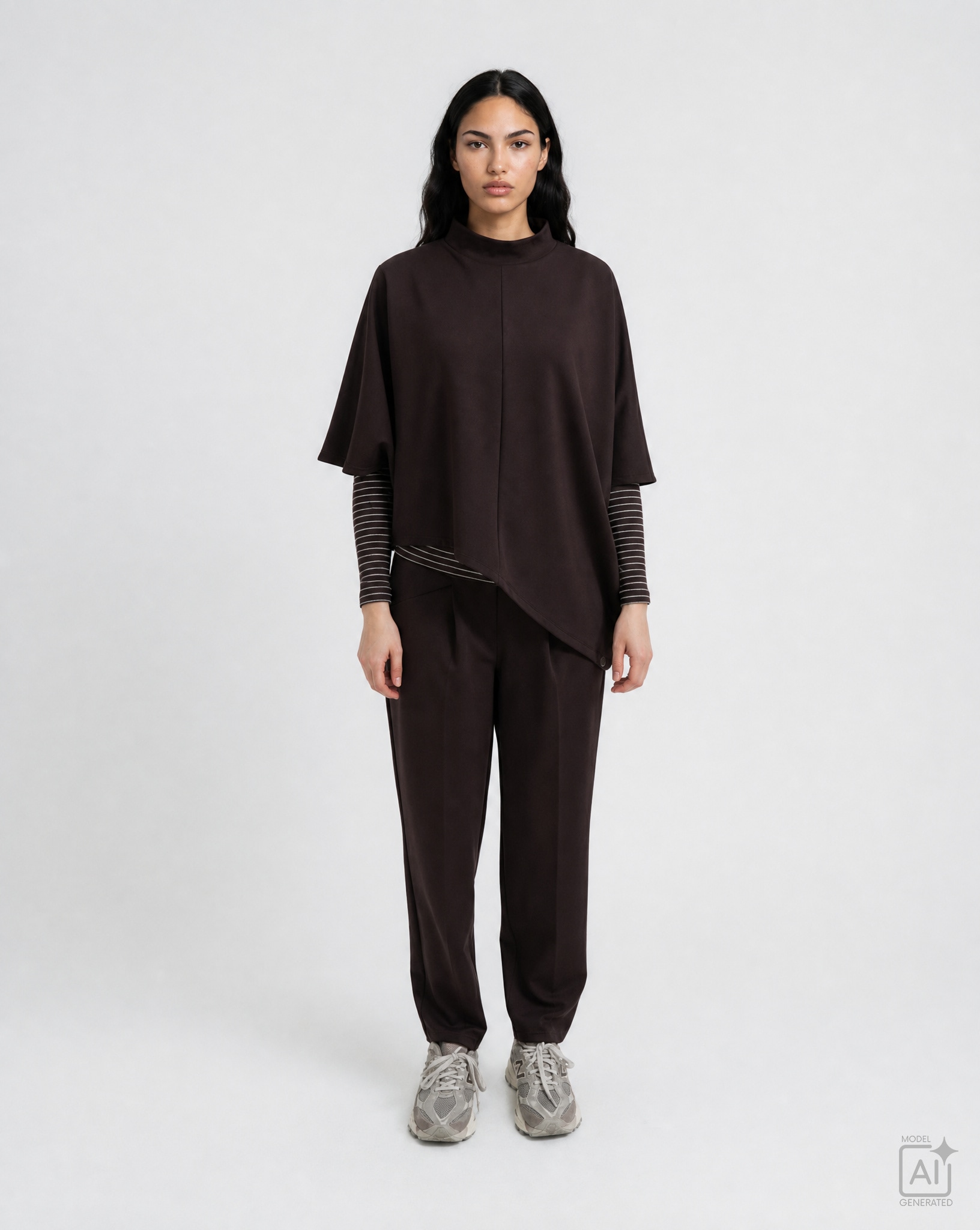 Image of Smith & Soul Kurzarmpullover mit asymmetrischem Saum, oversize