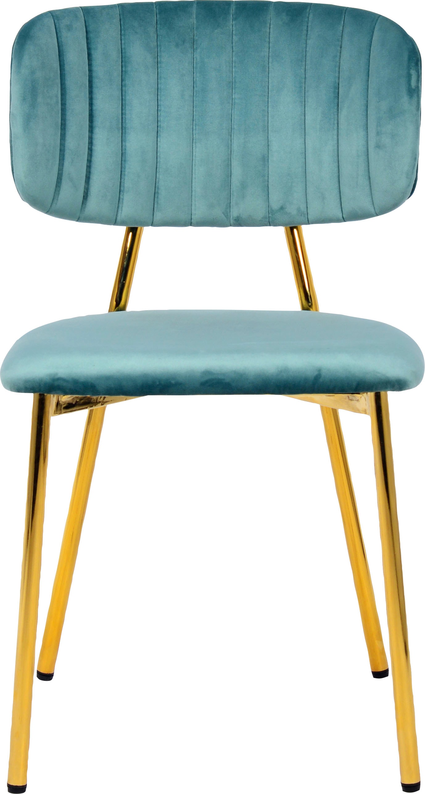 Kayoom Esszimmerstuhl »Stuhl Kian 125 2er-Set,filigranes Metallgestell,pflegeleicht Samtbezug« (Set) 2 Stk.samtweicher Bezug, pflegeleichter Samtbezug