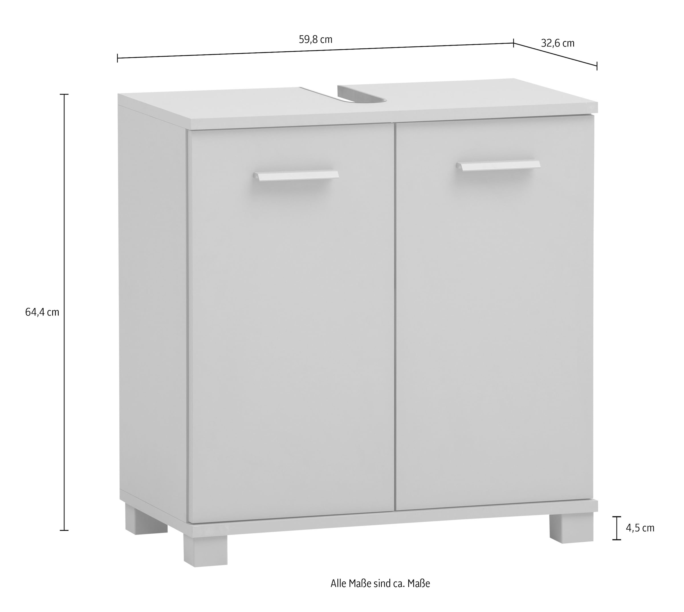 Schildmeyer Waschbeckenunterschrank »Mono, Breite 59 cm, Metallbeschläge« Made in Germany