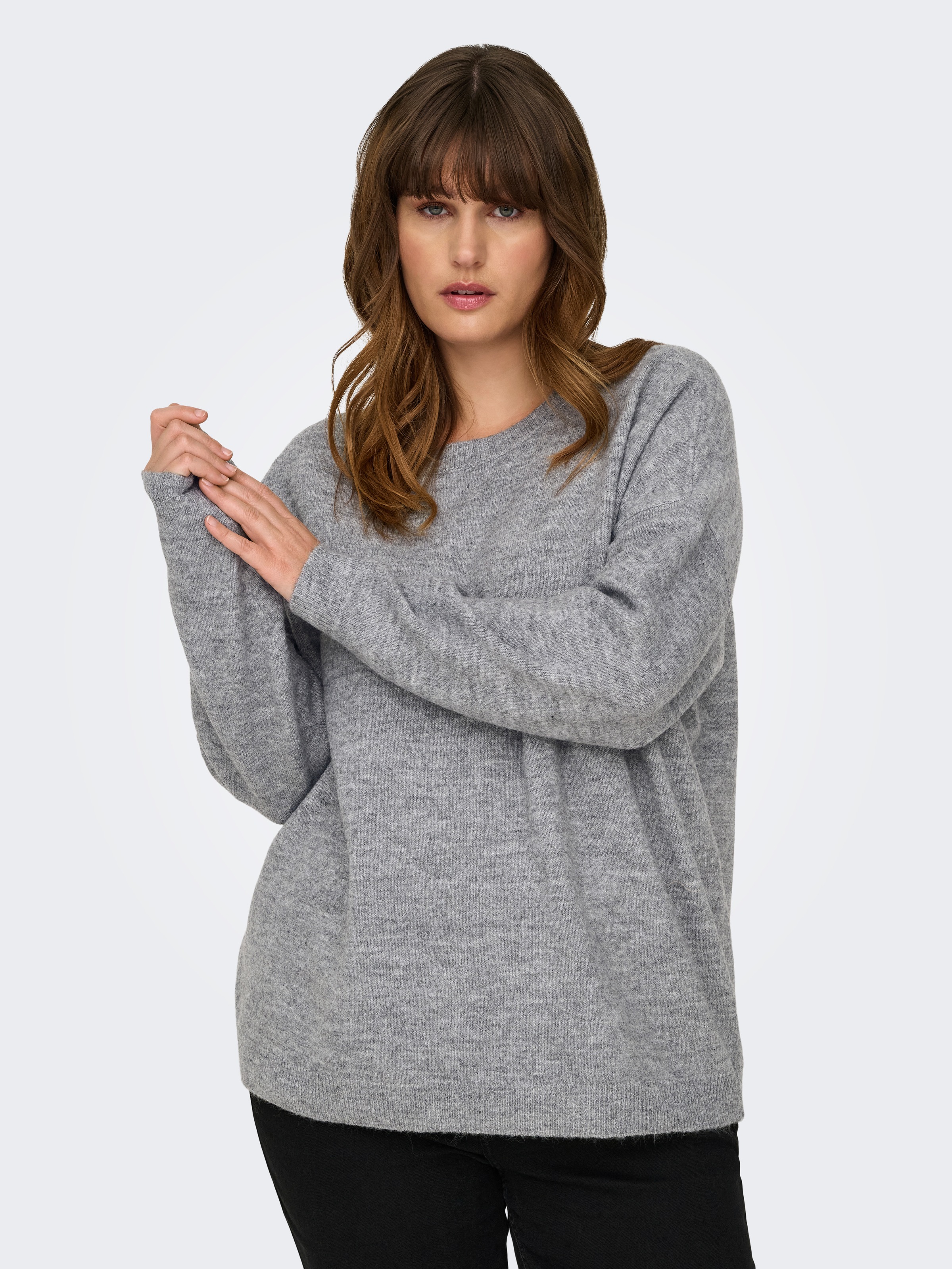 Image of ONLY CARMAKOMA Strickpullover "CARMANIFESTA LS REVERS.PULLOVER KNT BF" Materialmix