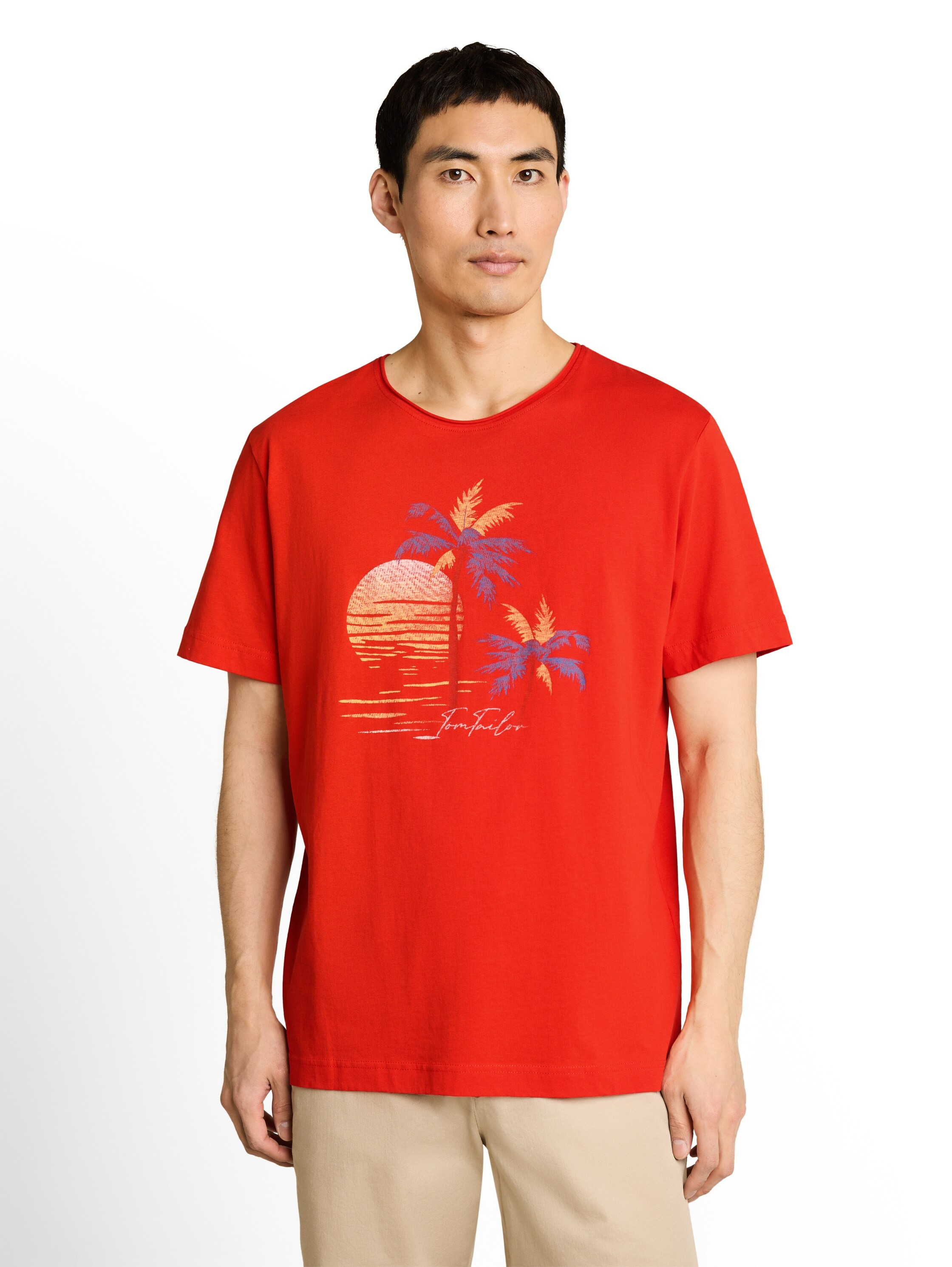 Image of TOM TAILOR Rundhalsshirt Sommershirt mit Print