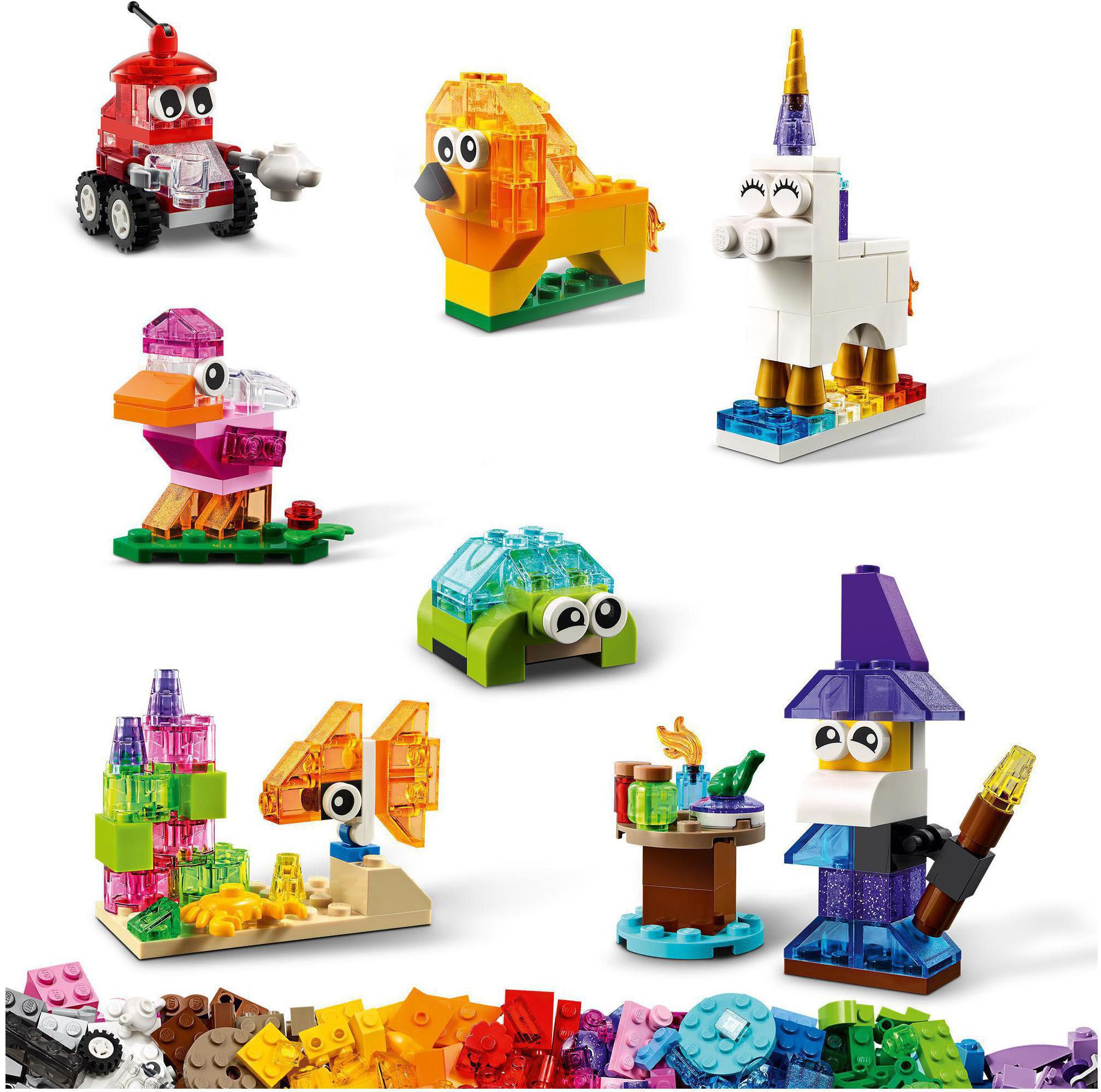 LEGO® Konstruktionsspielsteine »Kreativ-Bauset mit durchsichtigen Steinen (11013), LEGO® Classic«, (500 St.), Made in Europe