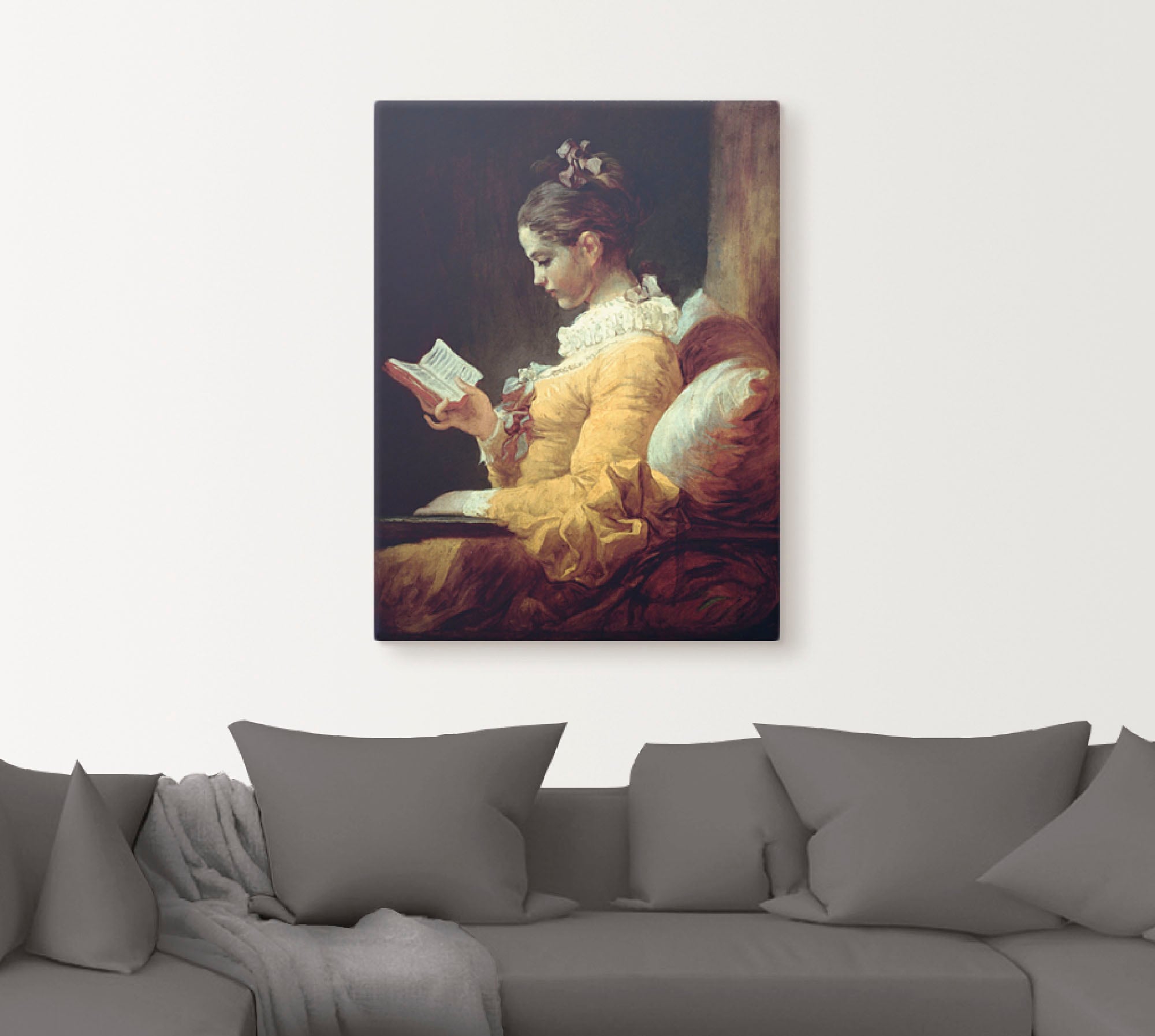Artland Wandbild »Lesendes Mädchen. Um 1776«, Frau, (1 St.), als Leinwandbild, Poster in verschied. Grössen