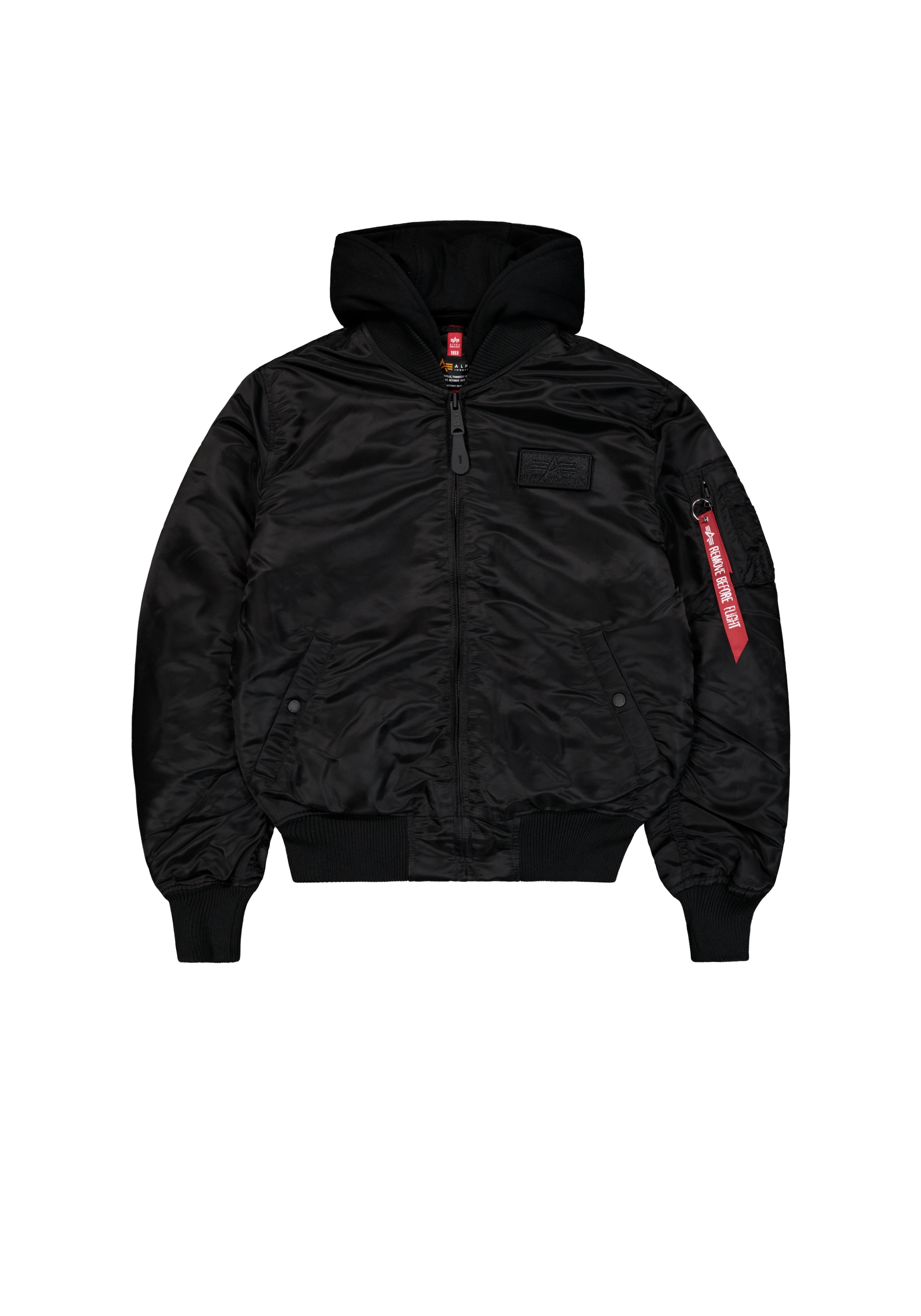 Alpha Industries Bomberjacke »MA-1 ZH Back Print« mit Kapuze Kunstfaser, slim fit