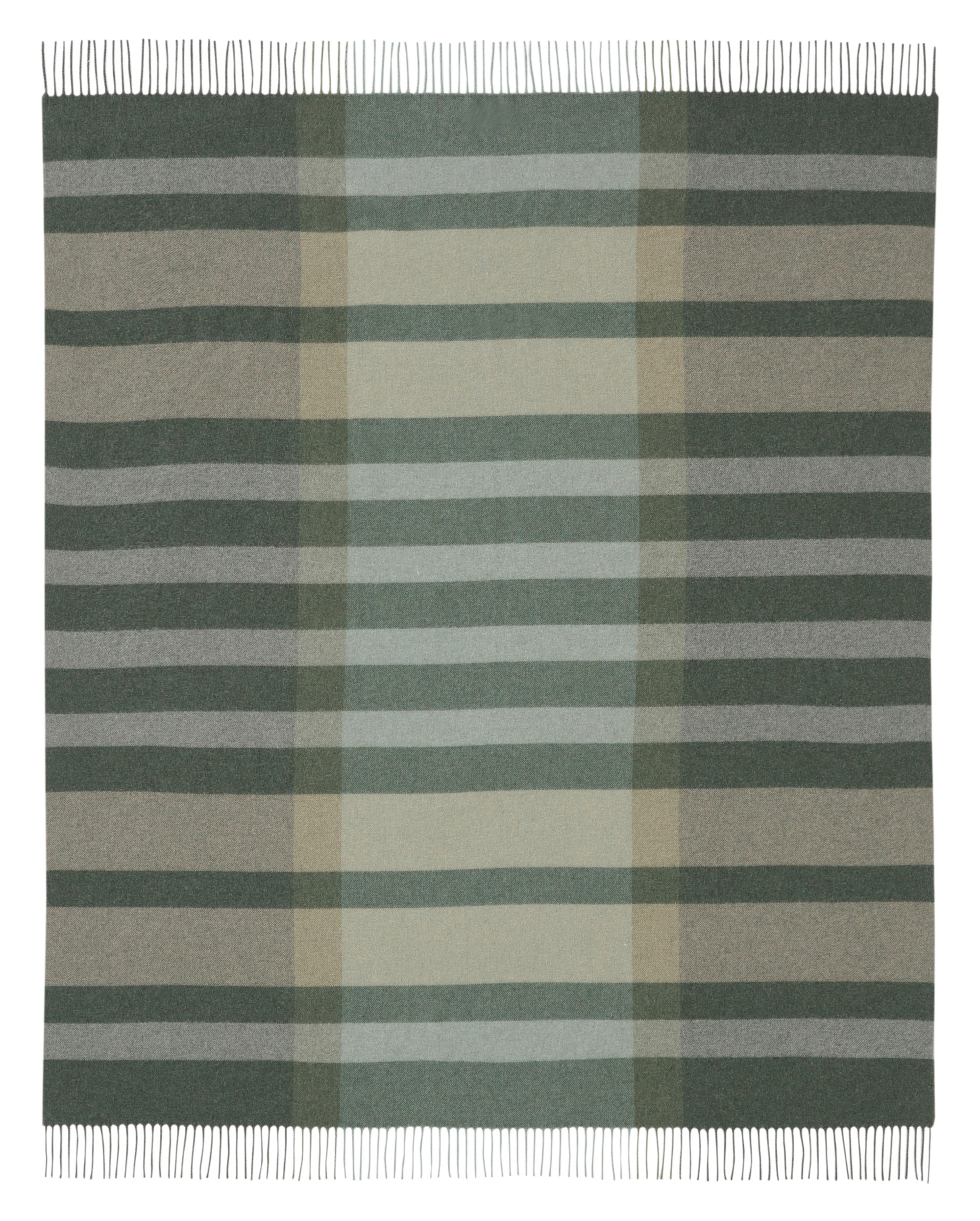 Biederlack Plaid »Moss Charming mit hochwertigen Fransen« Wolle-Kaschmir-Mix