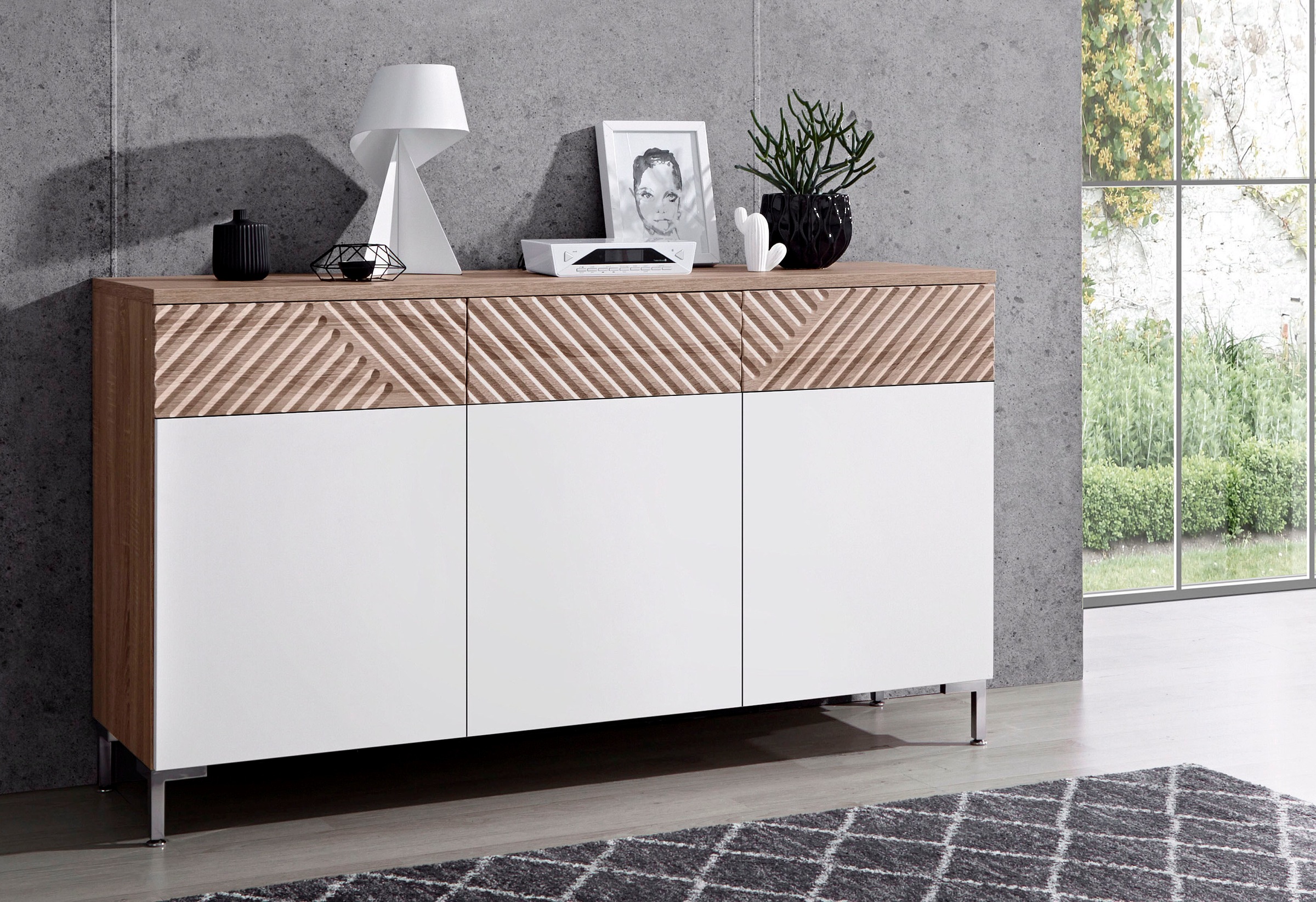 Image of INOSIGN Sideboard »Greta«, mit schönen Fräsungen an den Schubladenfronten, Breite 147 cm bei Ackermann Versand Schweiz