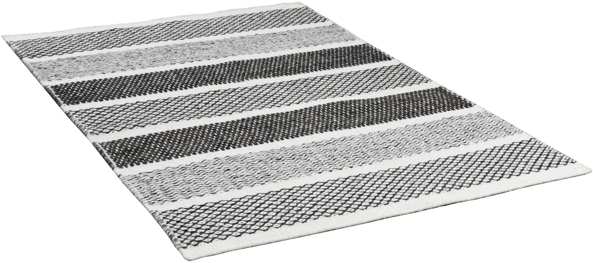 Image of THEKO Wollteppich »TRONDHEIM 03«, rechteckig, 10 mm Höhe, Handweb Teppich, Flachgewebe, reine Wolle, handgewebt, gestreift, ideal im Wohnzimmer & Schlafzimmer bei Ackermann Versand Schweiz