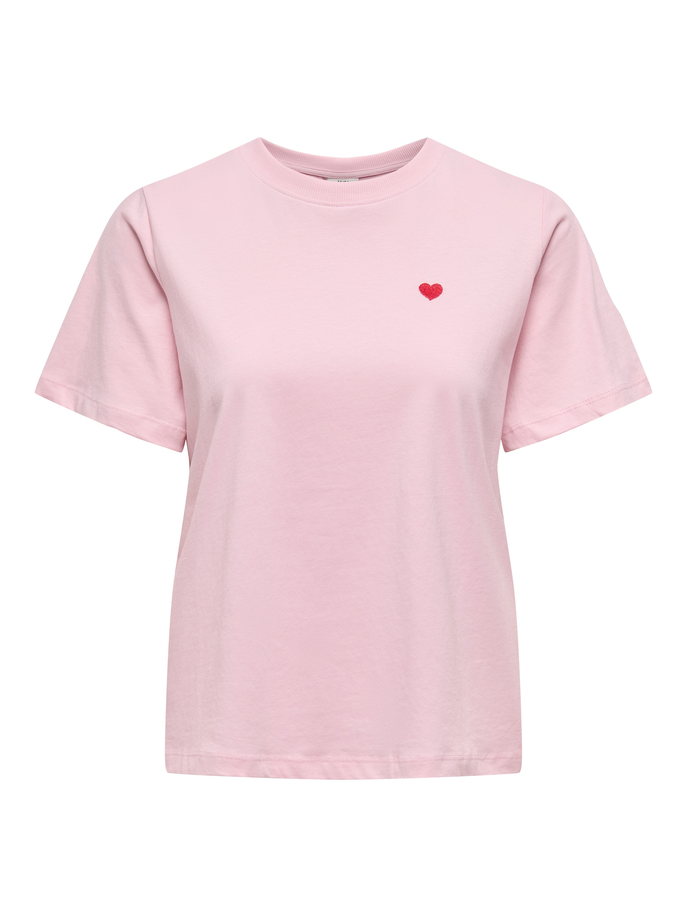 JDY Kurzarmshirt »JDYPISA S/S PRINT TOP JRS NOOS«, mit Herz Stickerei