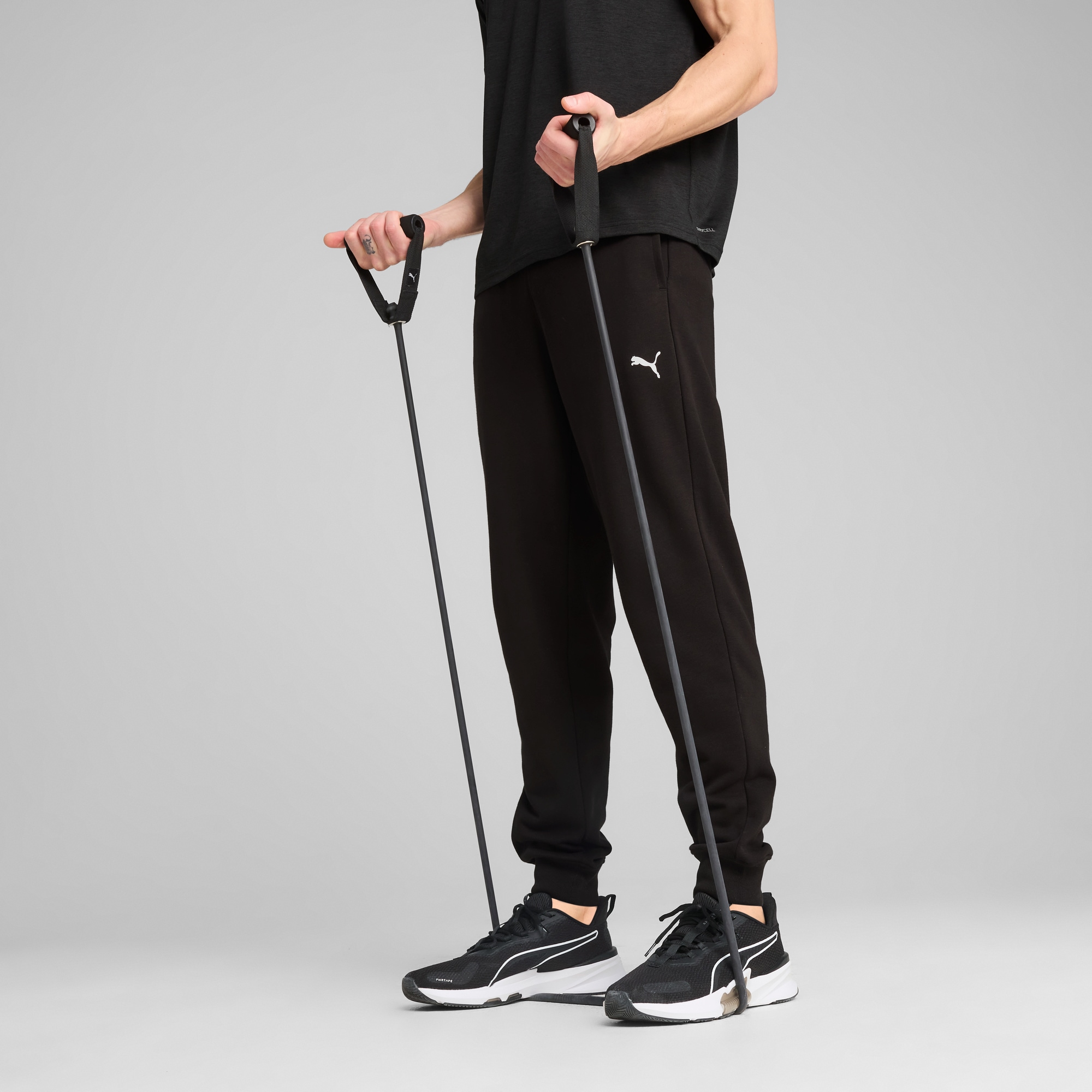Image of PUMA Trainingshose "M TAD ESSENTIALS FRENCH TERRY JOGGER" für Training, mit elastischem Bund, mit offenen Eingrifftaschen