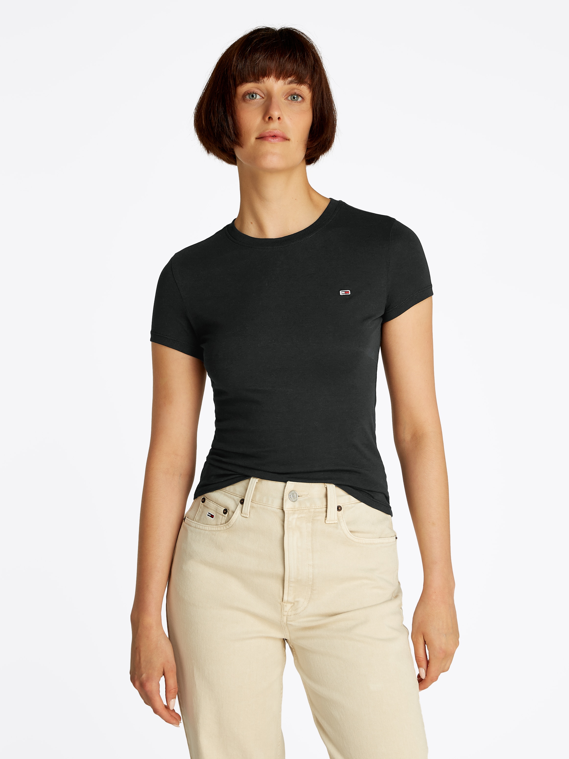 Tommy Jeans T-Shirt »TJW SLIM C-NECK TEE«, mit Logo-Stickerei