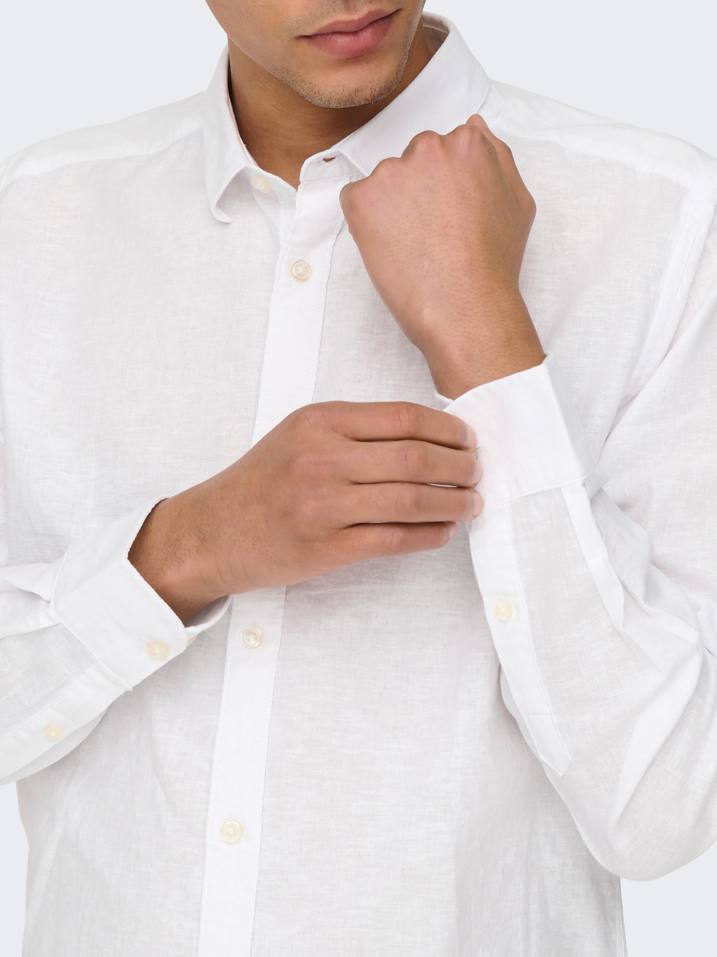ONLY & SONS Chemise à manches longues »ONSCAIDEN LS SOLID LINEN SHIRT NOOS«