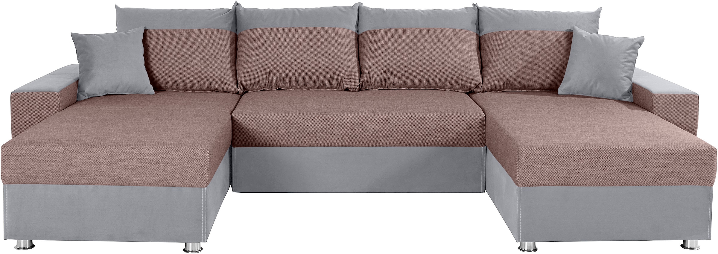 COLLECTION AB Wohnlandschaft »Antalya U-Form« mit Bettkasten und Bettfunktion, 2 Zierkissen inklusive