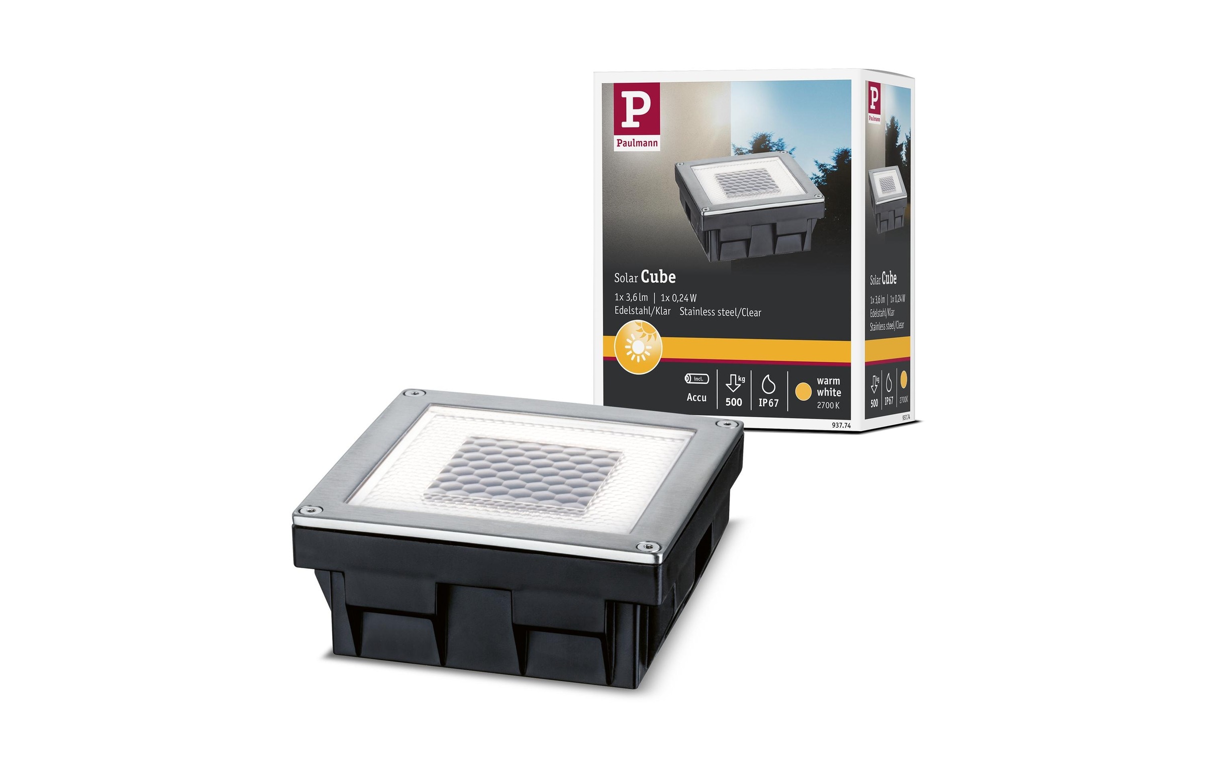 Image of Paulmann LED Gartenleuchte "LED Solar Cube" Warmweiss