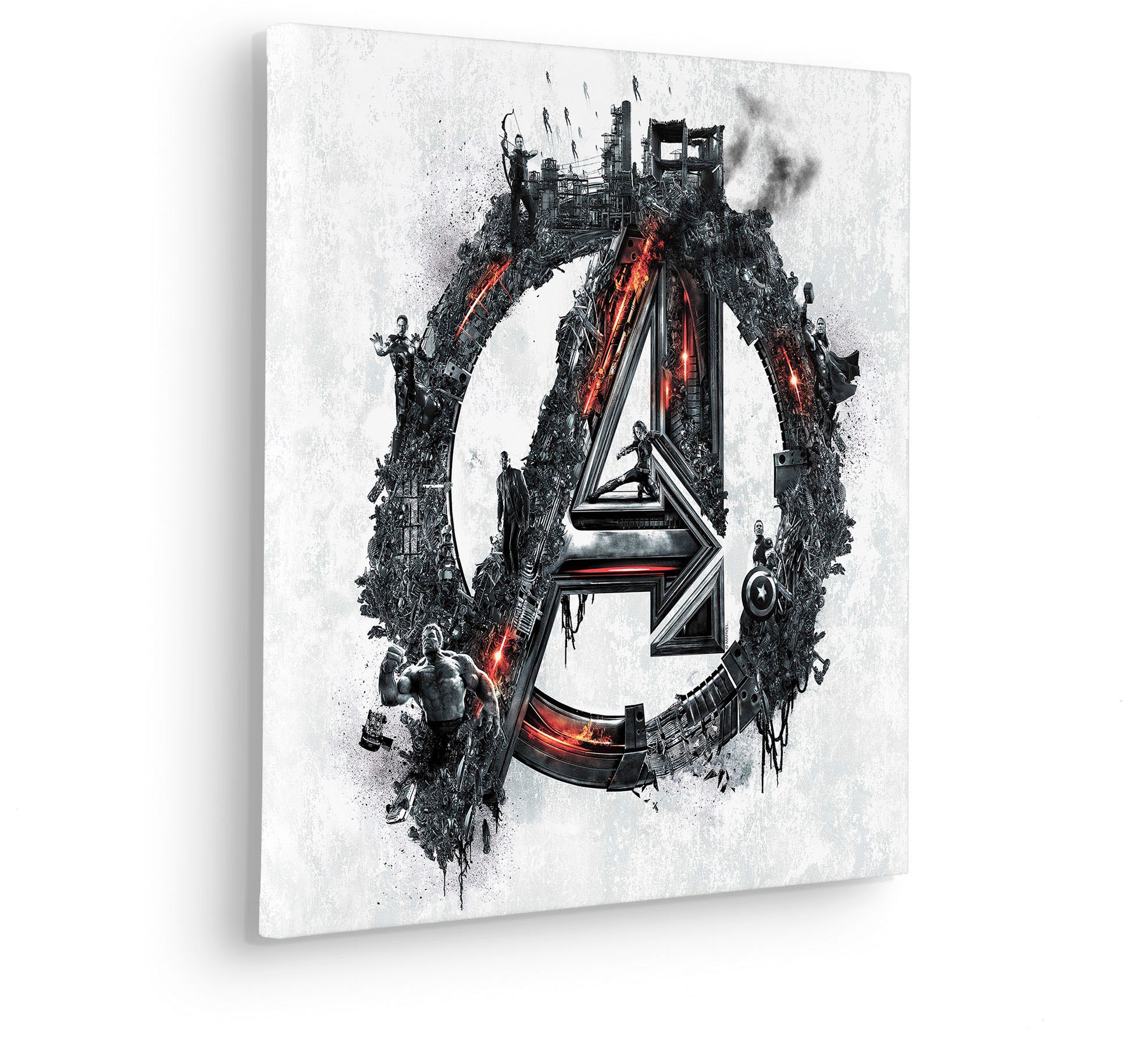 Komar Leinwandbild »Avengers Big A Logo - Grösse 40 x 40 cm«, Disney, (1 St., 40 x 40 cm (Breite x Höhe), Keilrahmenbild mit Echtholzrahmen, Kinderzimmer