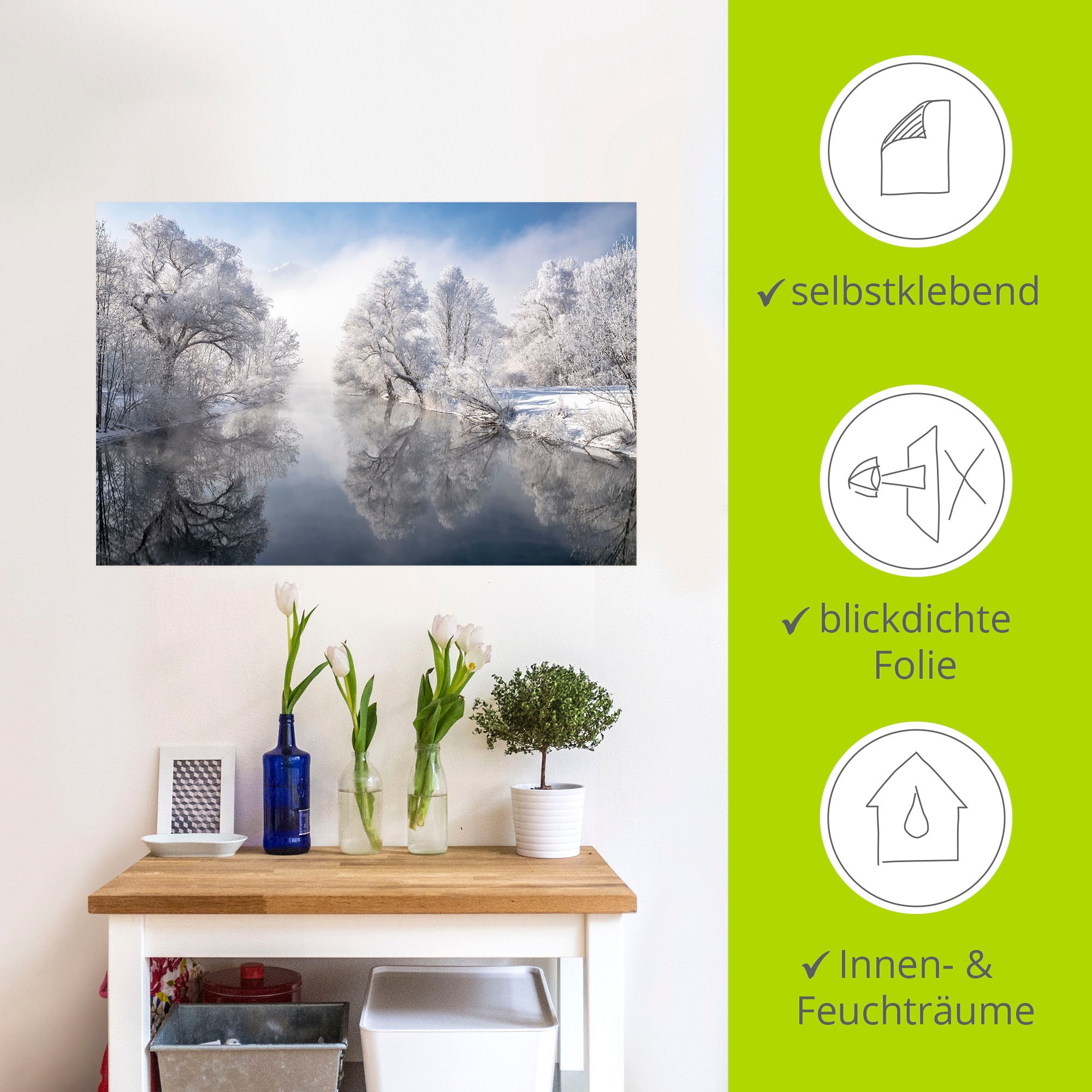Artland Wandbild »Winter in Oberbayern«, Seebilder, (1 St.), als Leinwandbild, Poster, Wandaufkleber in verschied. Grössen
