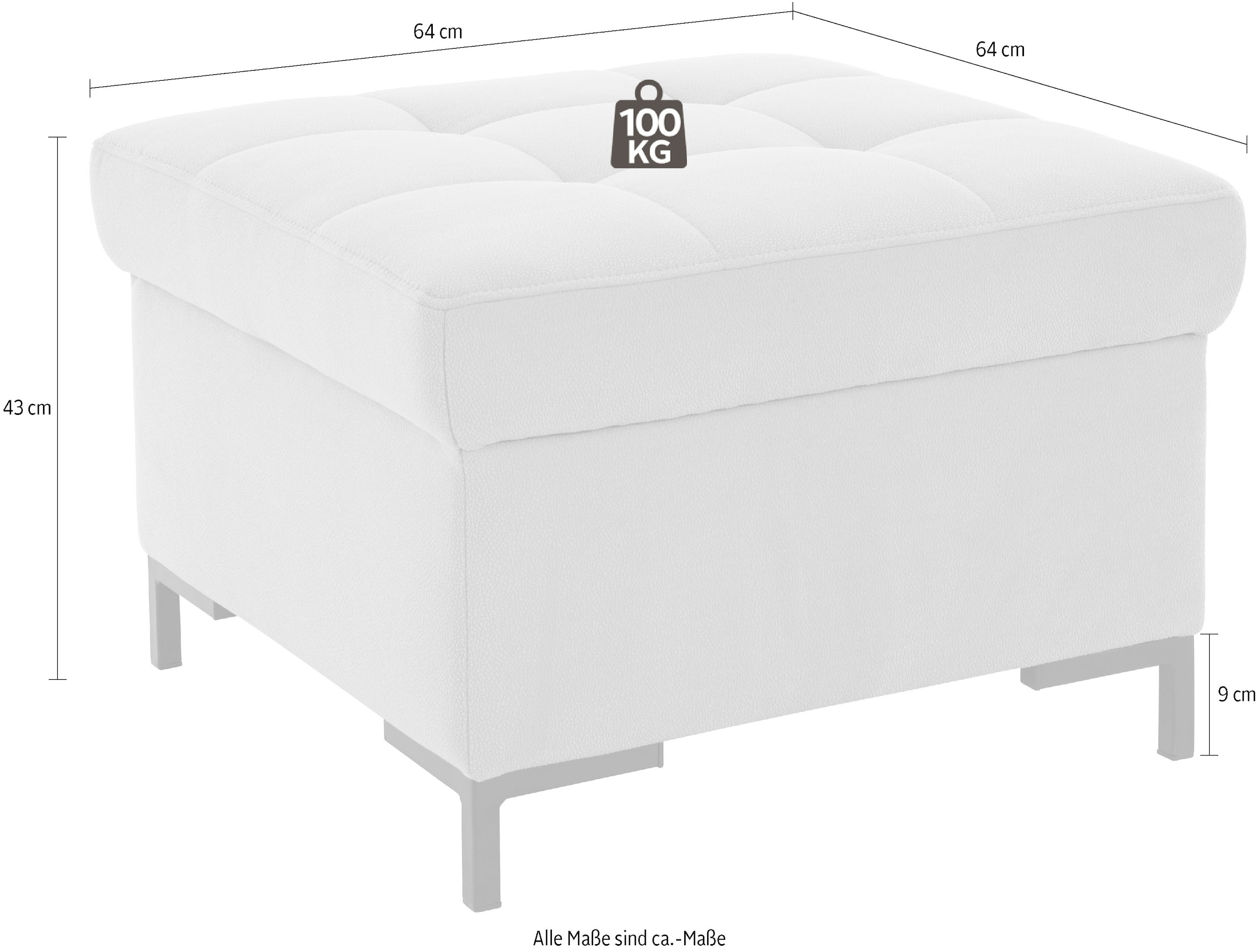 GOODproduct Hocker »Grazzo«, hochwertige Stoffe aus recyceltem Material, Steppung im Sitzbereich