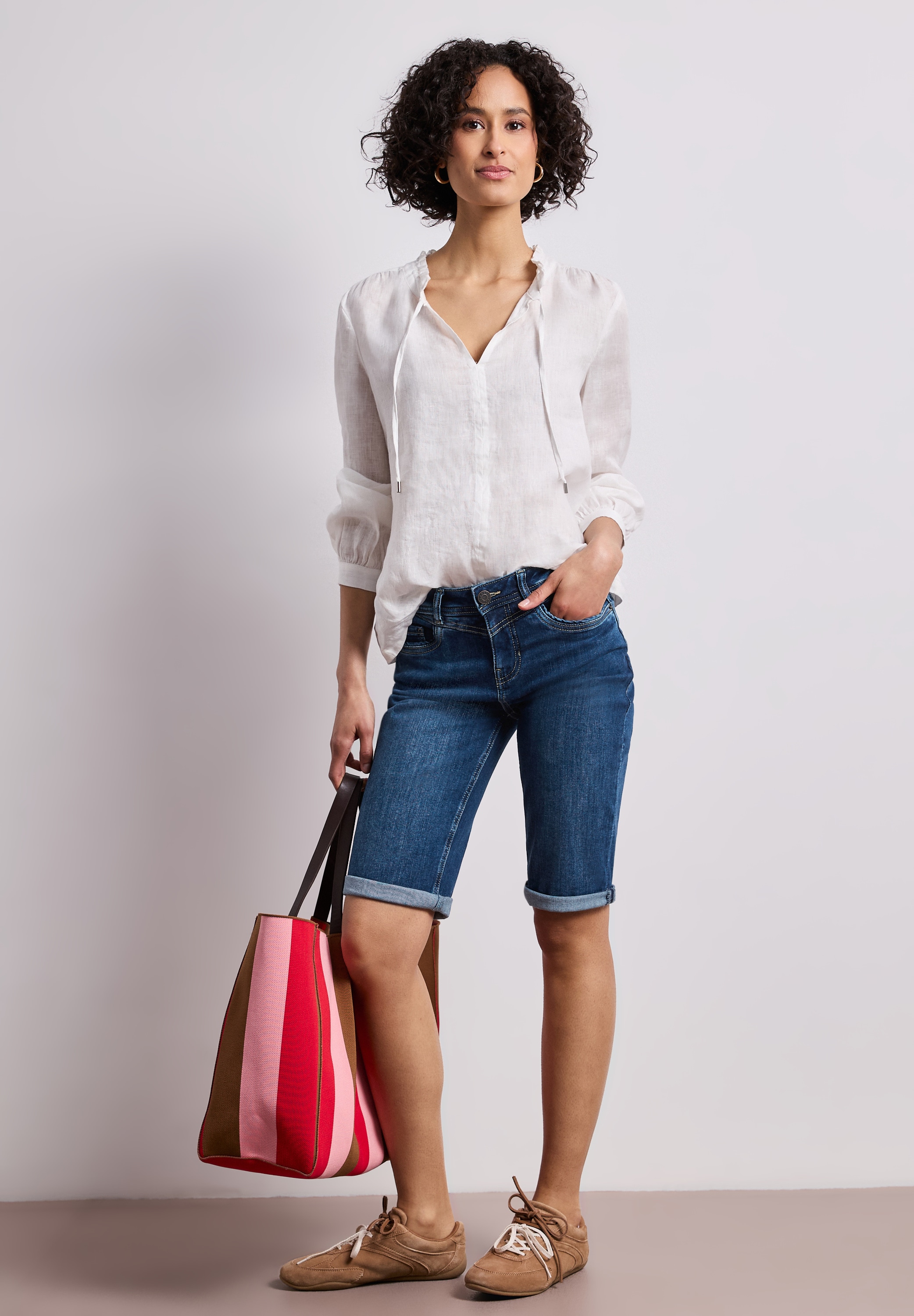 STREET ONE Bermuda »Style Jane«  Bermuda jean slim avec revers