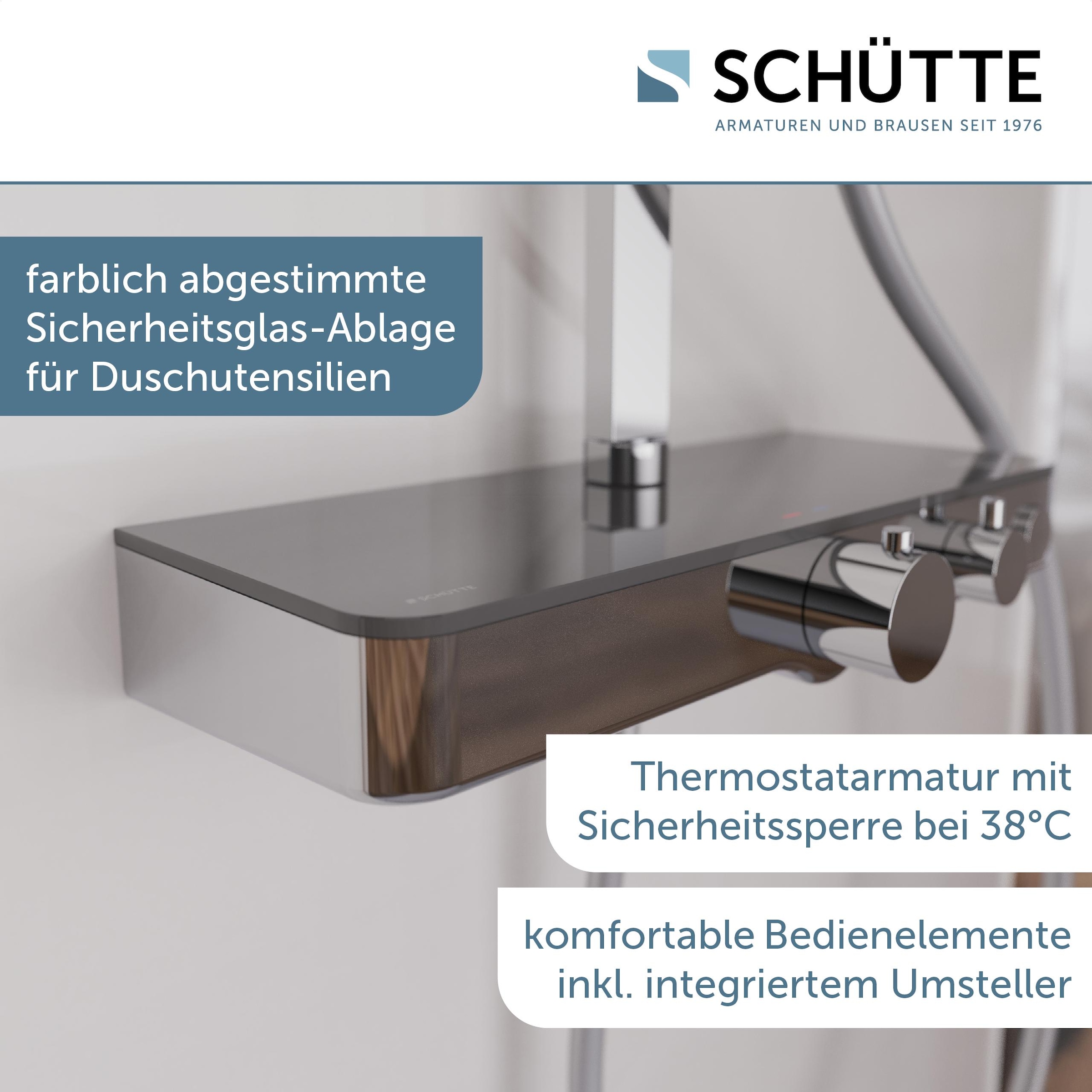Schütte Garniture de douche »OCEAN« Sicherheitssperre, höhenverstellb., inkl. Glasablage, Antikalk