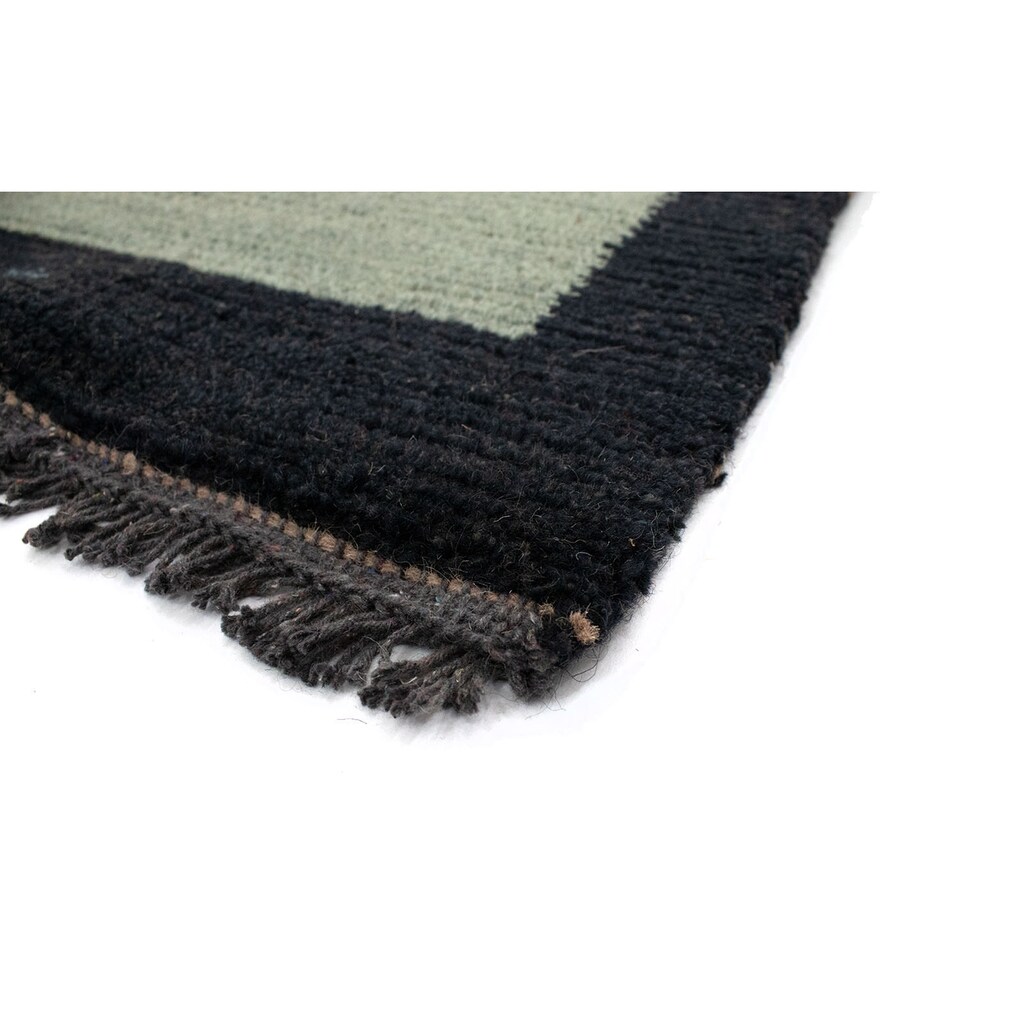 morgenland Wollteppich »Nepal Teppich handgeknüpft graü«, rechteckig