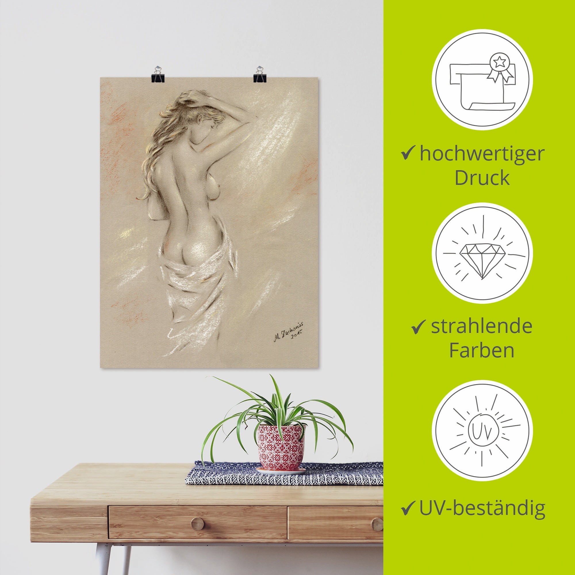 Artland Fresque murale »Reizvolle Rundungen - weiblicher Akt« 1 cuis tlg. als Leinwandbild, Poster, Wandaufkleber in verschied. Grössen