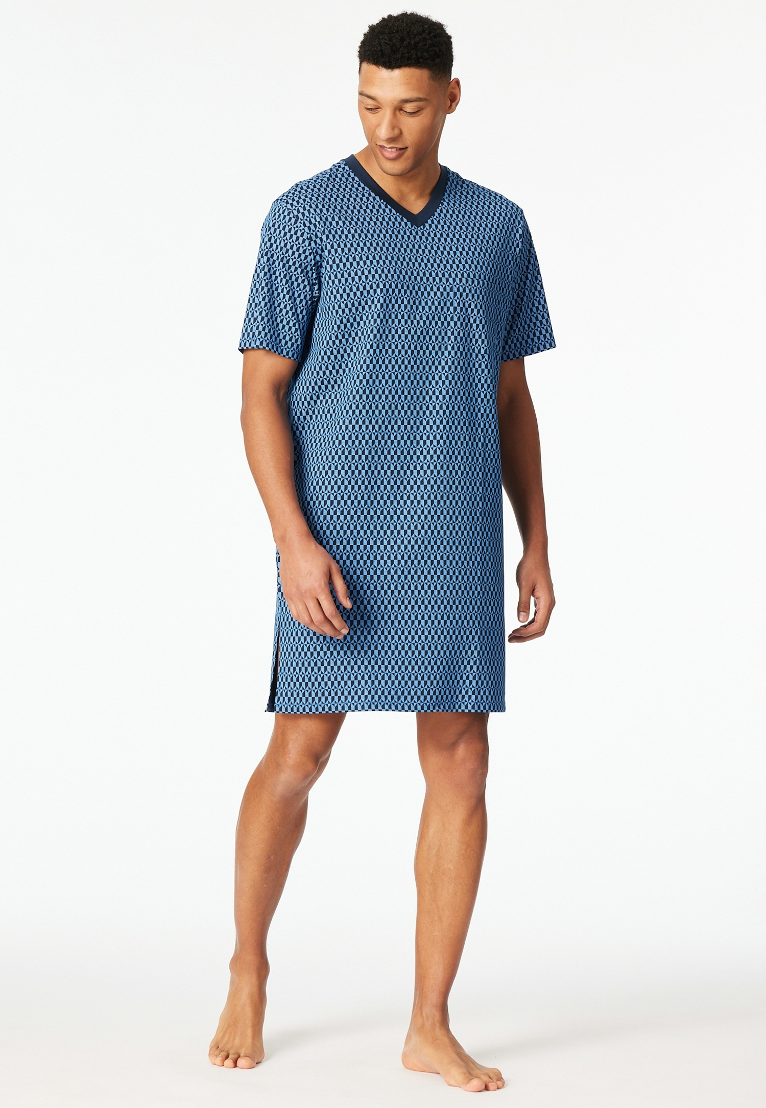 Image of Schiesser Nachthemd "Comfort Nightwear" mit V-Ausschnitt, kleine Brusttasche, 1/2-Arm