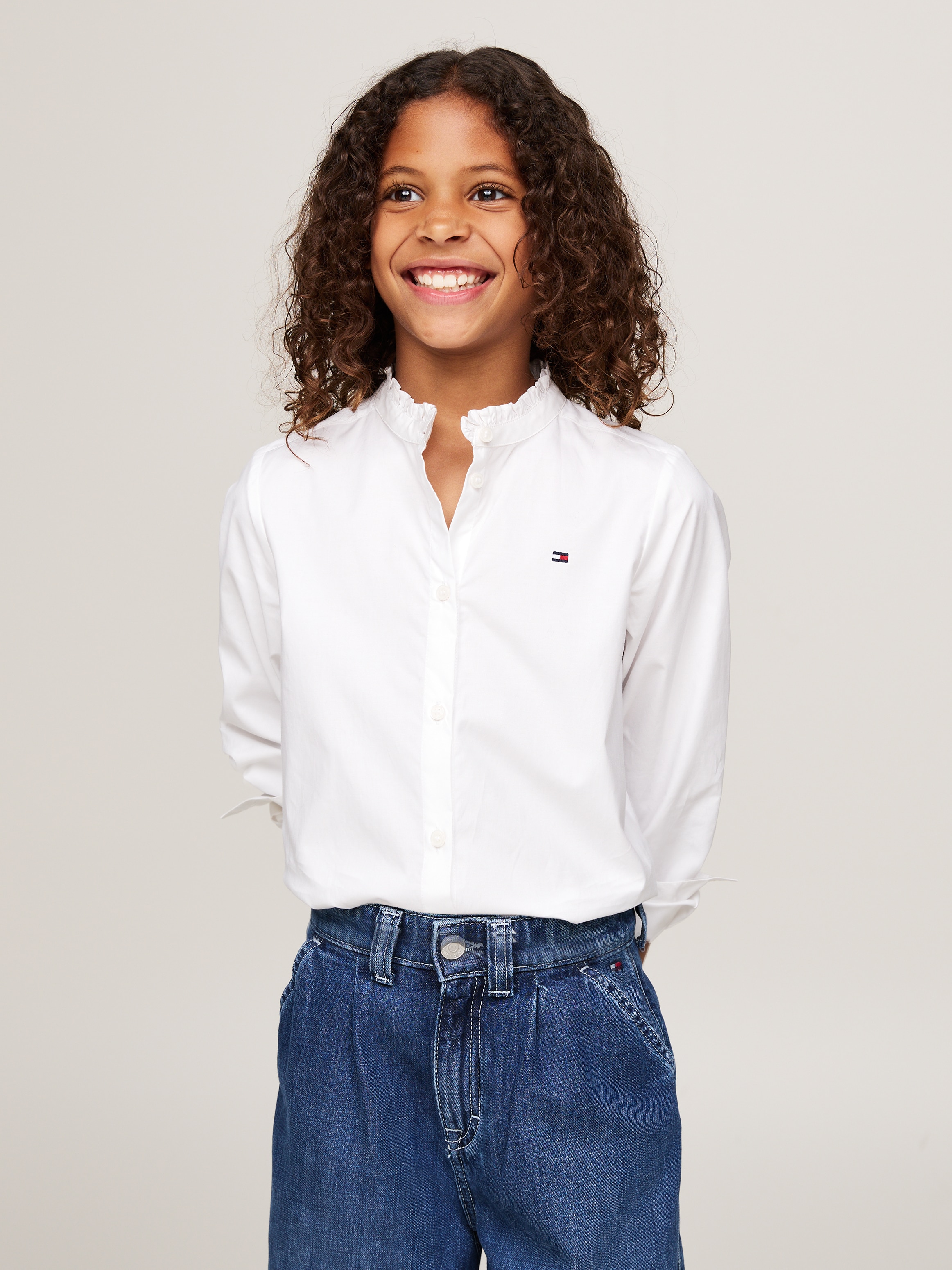 Image of Tommy Hilfiger Langarmbluse "RUFFLE COLLAR BLOUSE LS" Kinder bis 16 Jahre