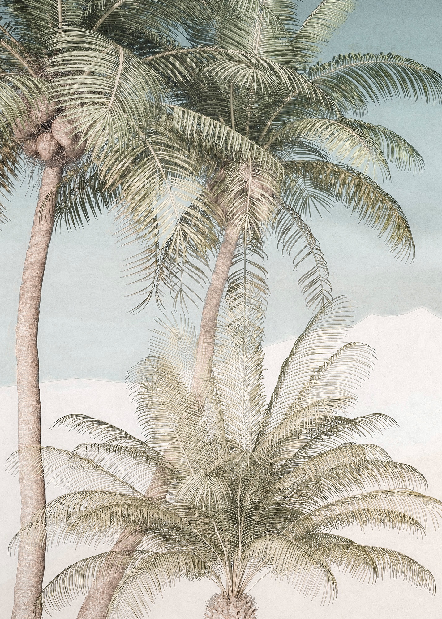 Image of Komar Vliestapete "Digitaldruck Vlies - Palm Oasis - Grösse 200 x 280 cm" bedruckt glatt Wohnzimmer, Schlafzimmer