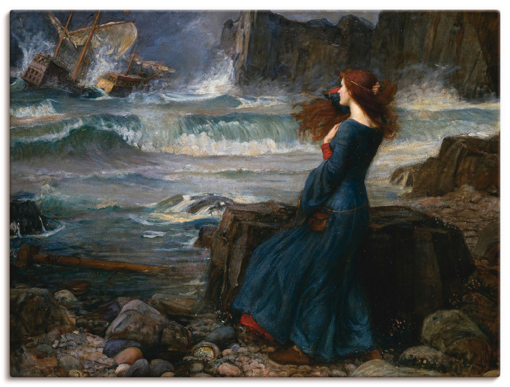 Image of Artland Leinwandbild "Der Sturm I" Frau 1 Stk. tlg. auf Holzrahmen gespannt