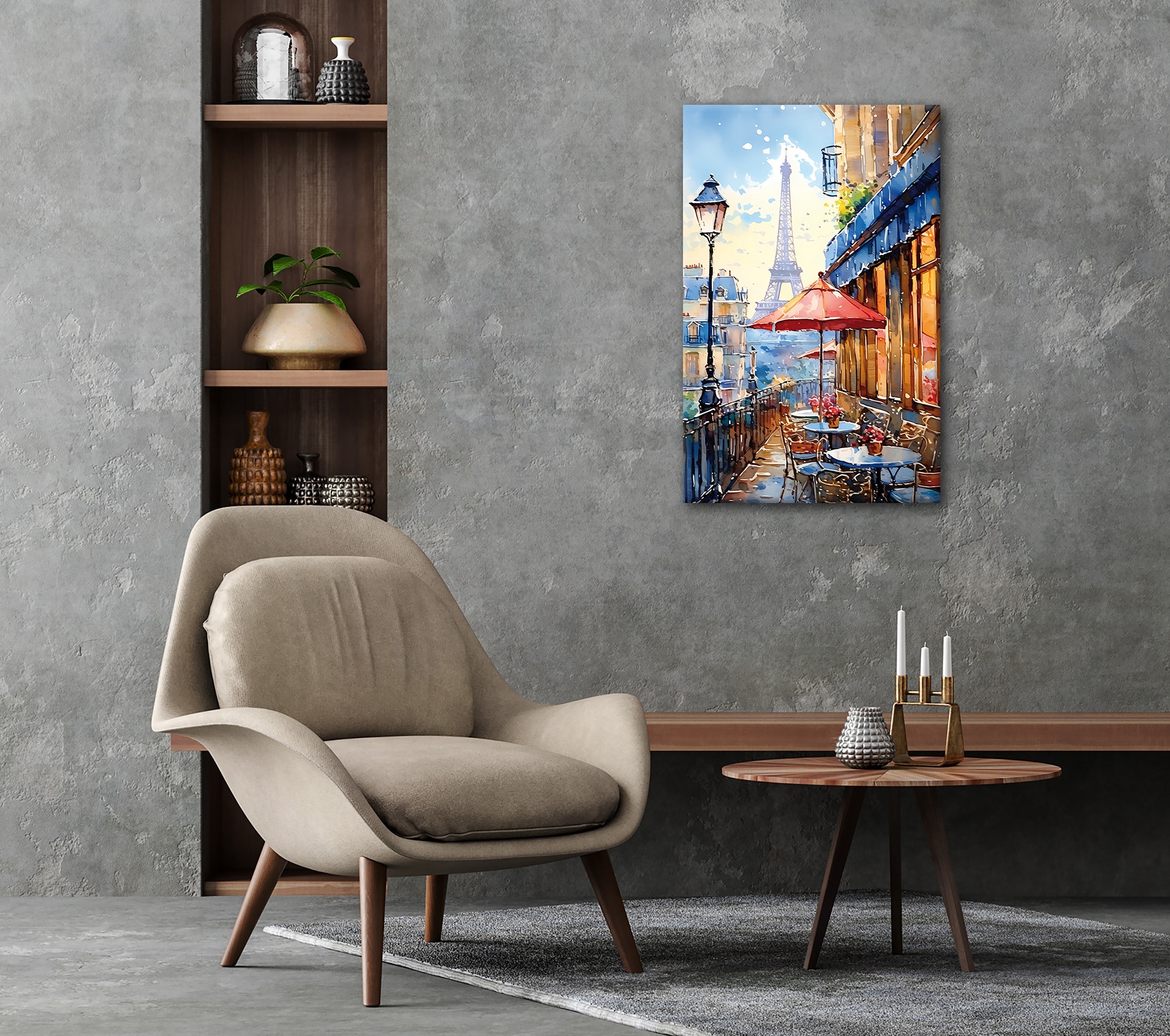 Bönninghoff Tableau sur toile »Wandbild CAFE IN PARIS 60x90 cm – Leinwandbild Keilrahmen Deko modern« Bâtiments | Café | France | Paris | Restaurants et cafés | Ville | Villes 1 cuis tlg. tendu sur châssis